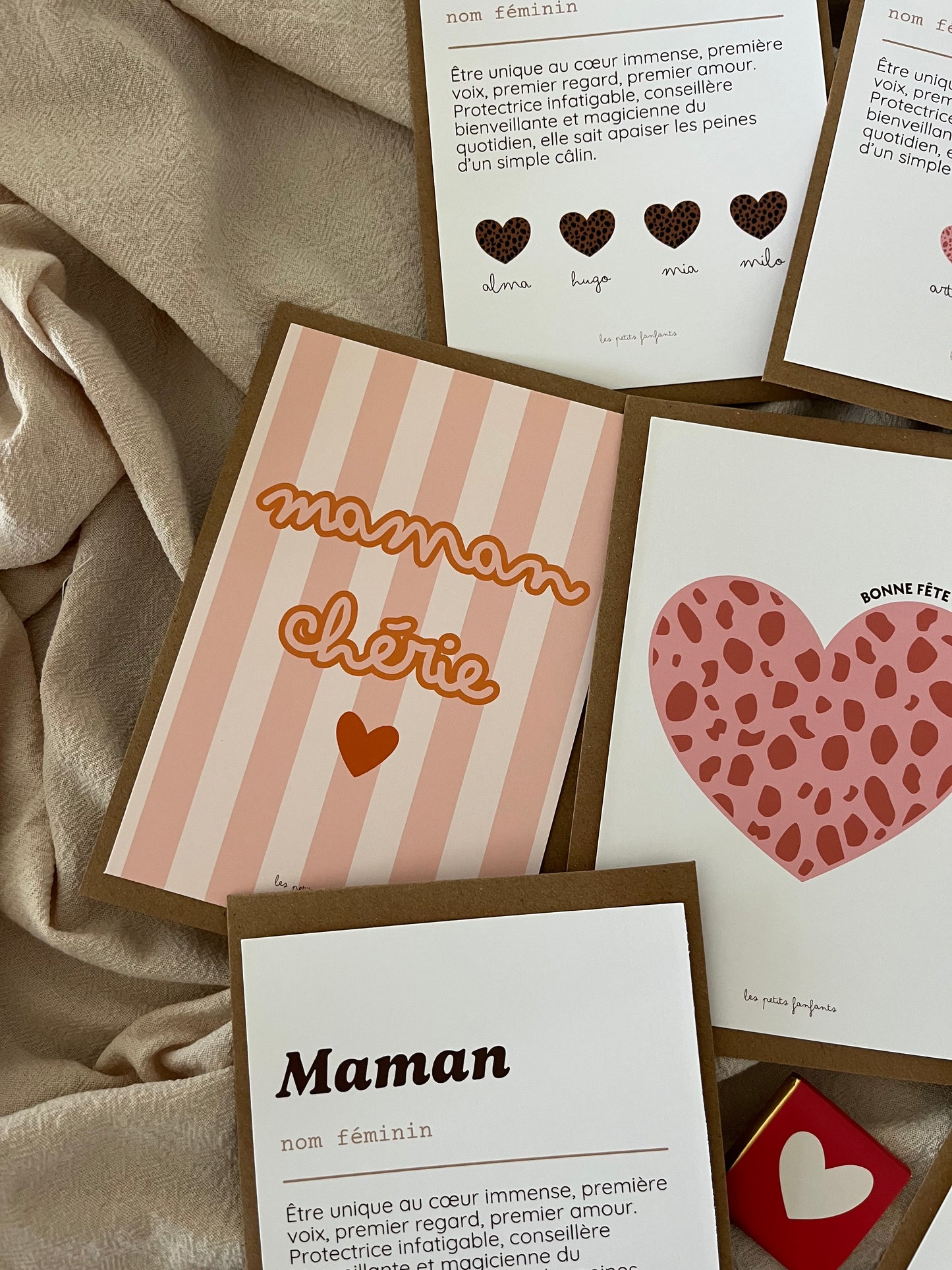 Carte décorative - maman chérie orange