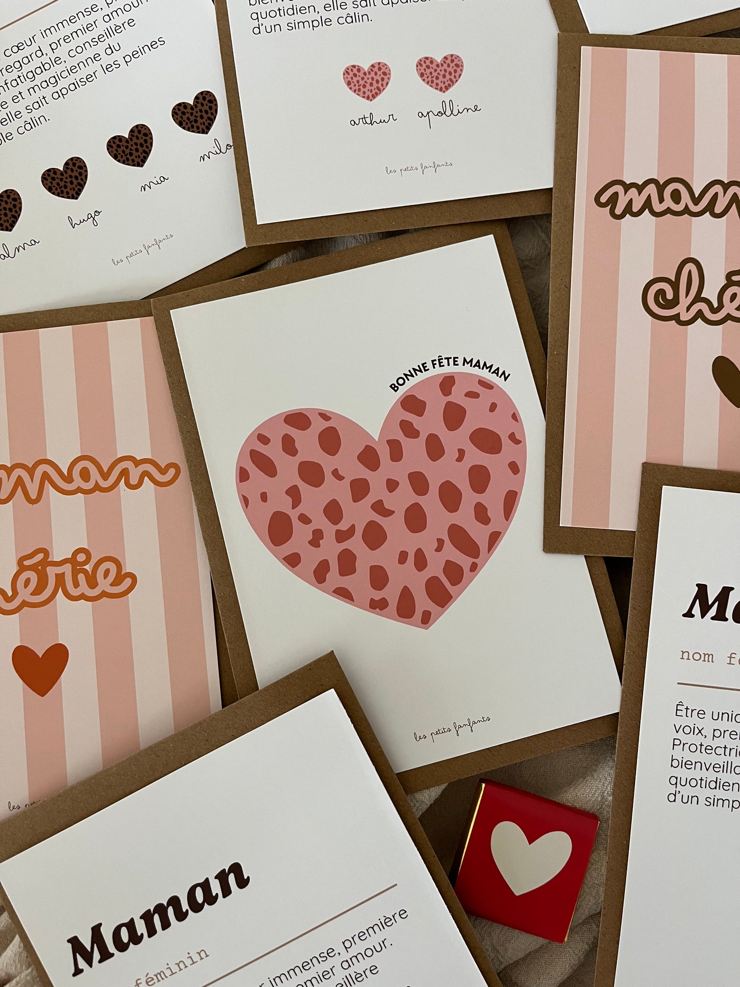 Carte décorative - Bonne fête maman léopard rose