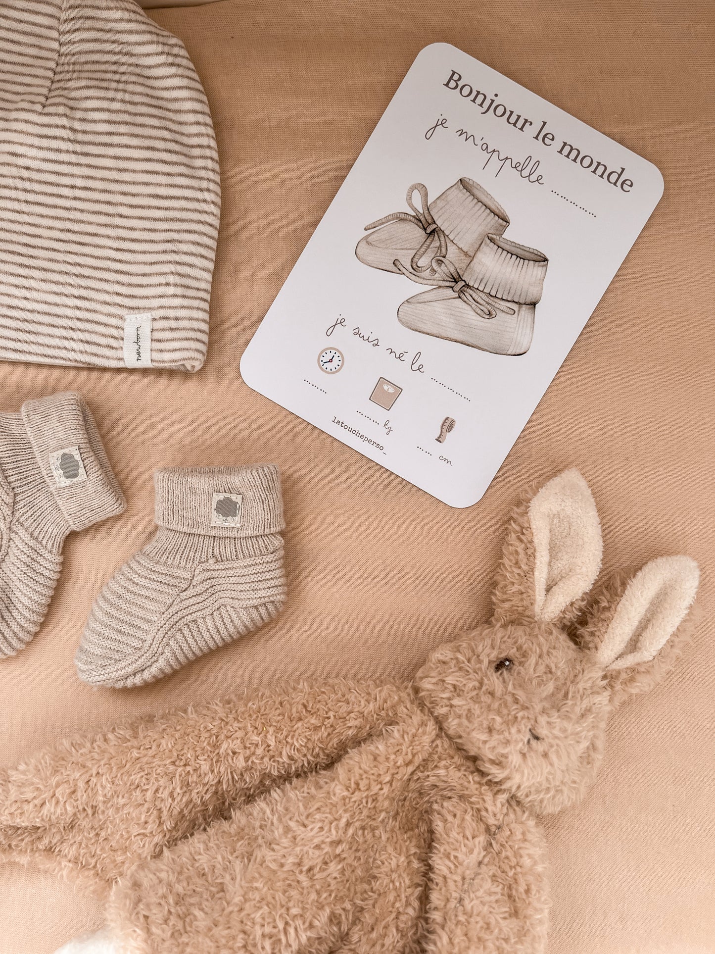 Carte bienvenue bébé - Modèle chaussons