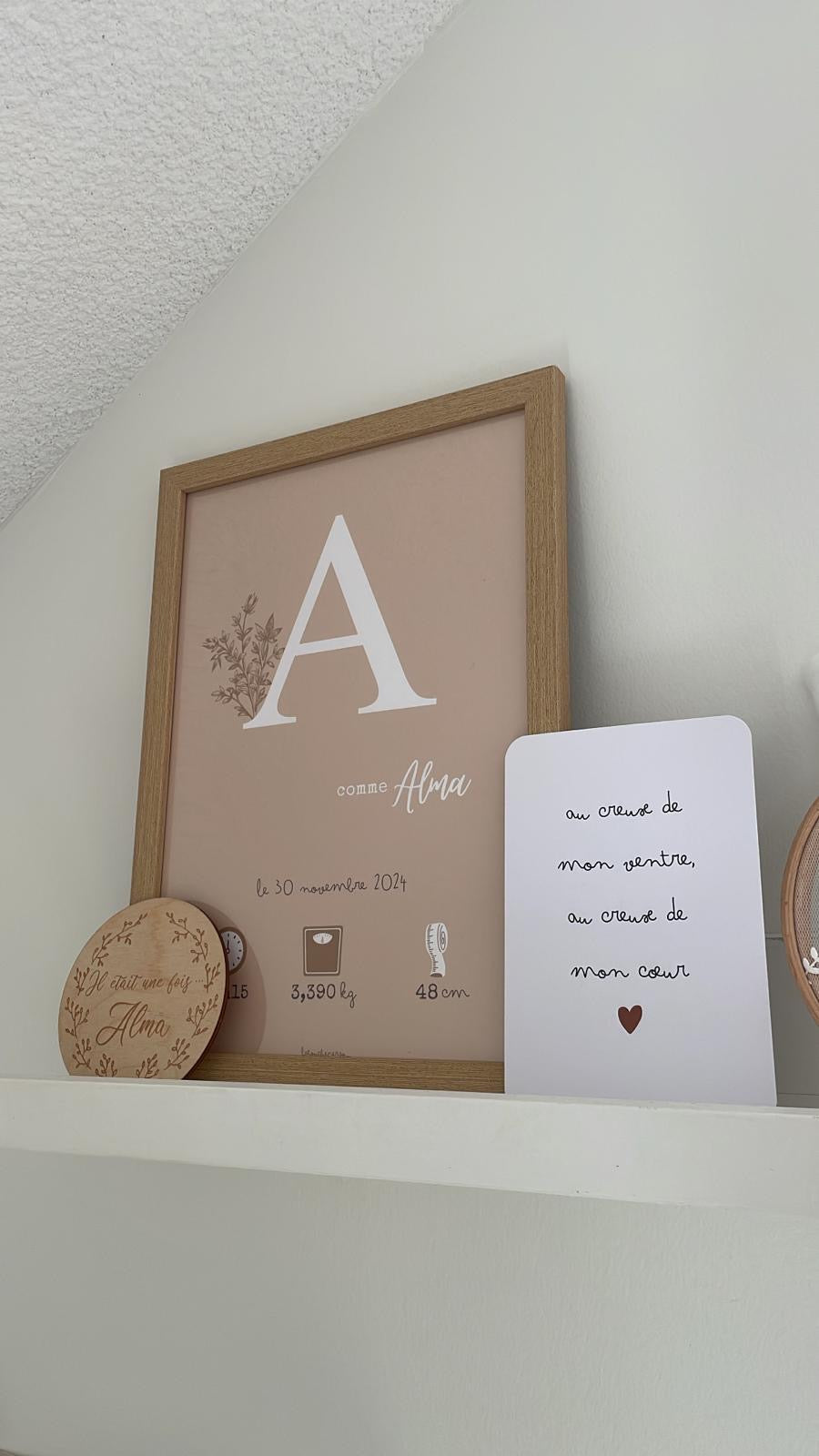 Affiche naissance personnalisée - Beige