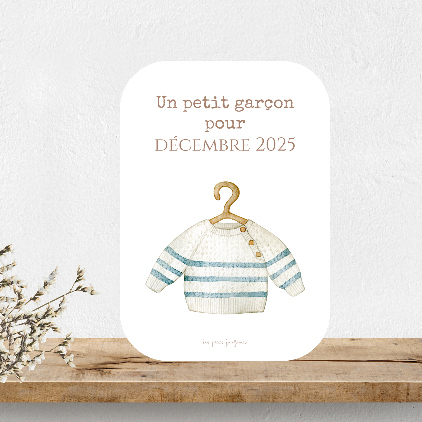 Carte un petit garçon pour - Modèle pull bleu