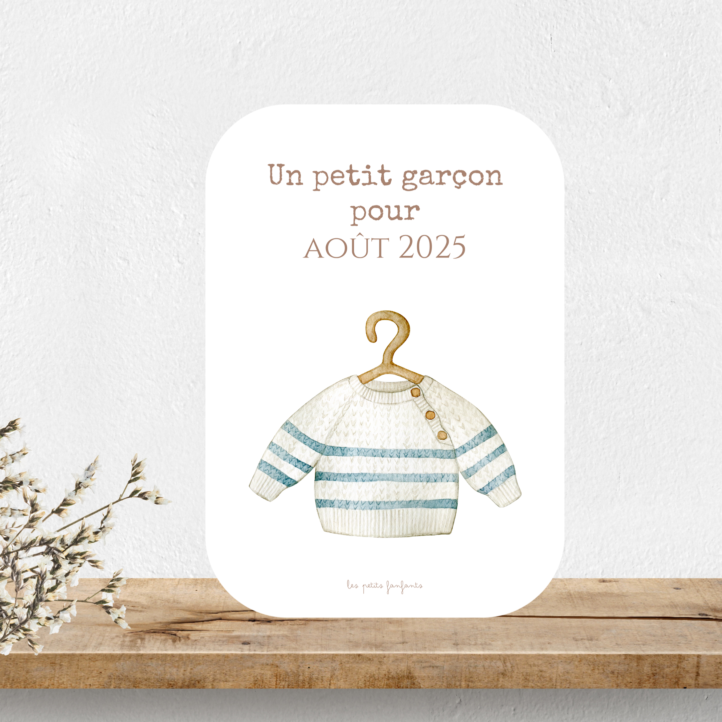 Carte un petit garçon pour - Modèle pull bleu