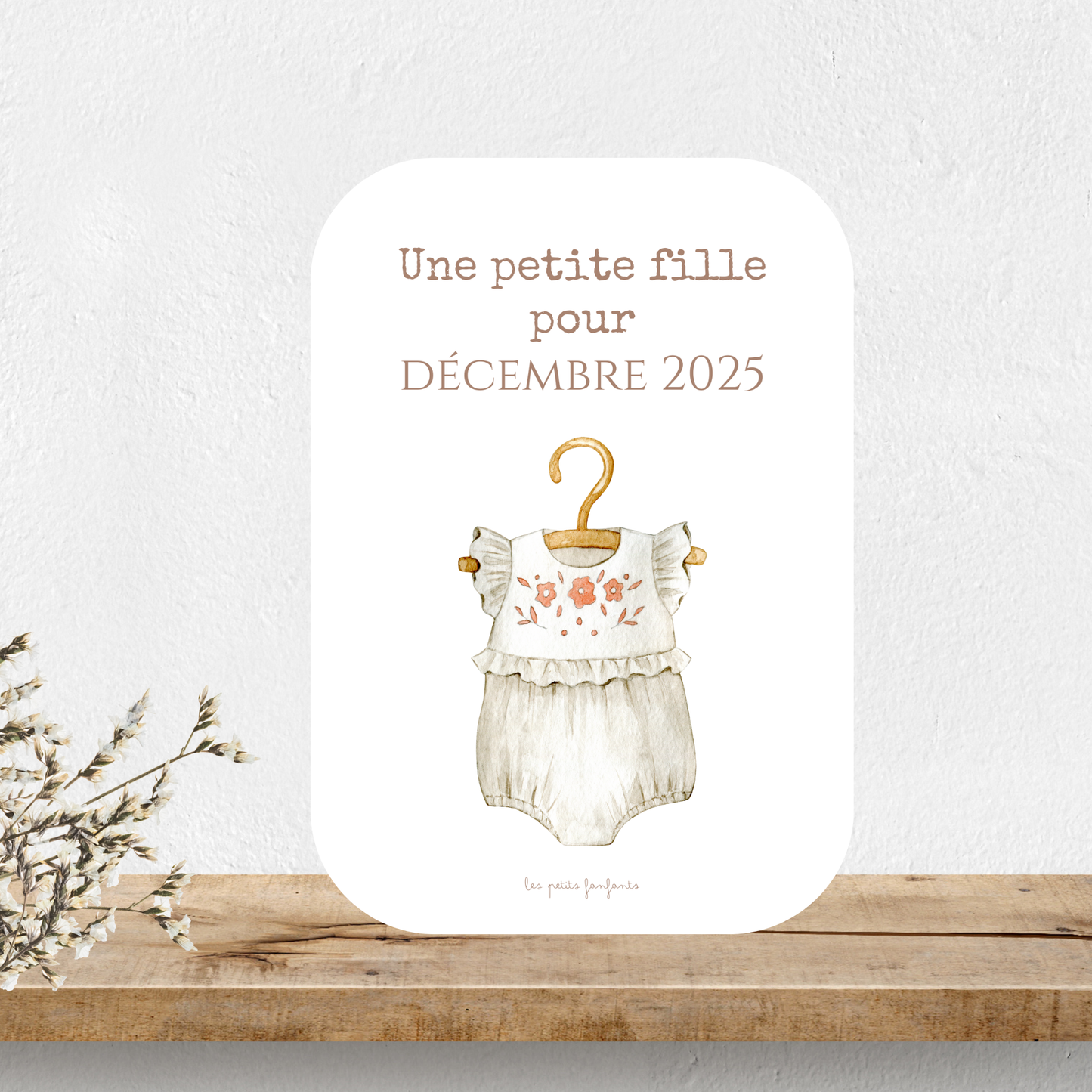 Carte une petite fille pour - Modèle barboteuse fleurie