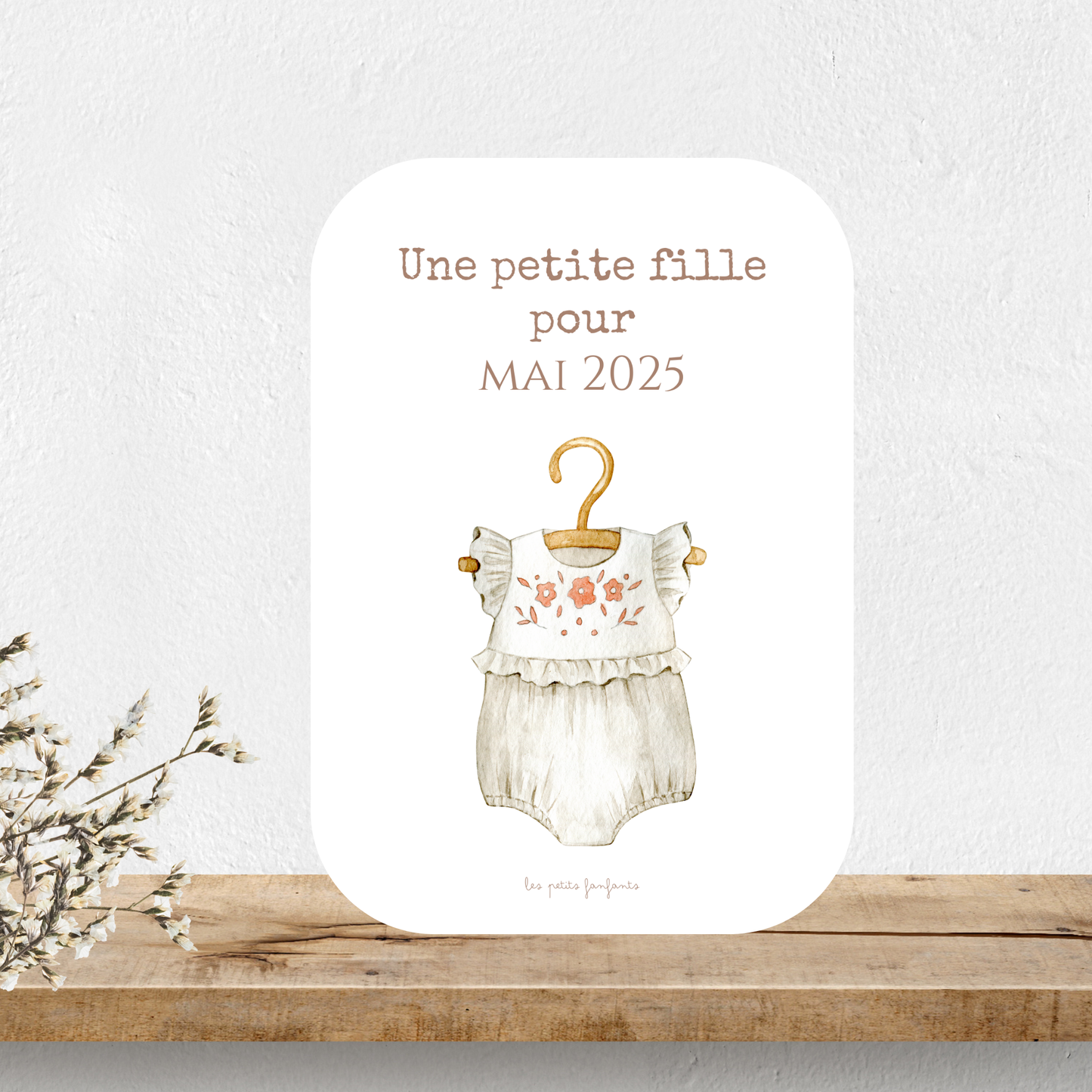 Carte une petite fille pour - Modèle barboteuse fleurie