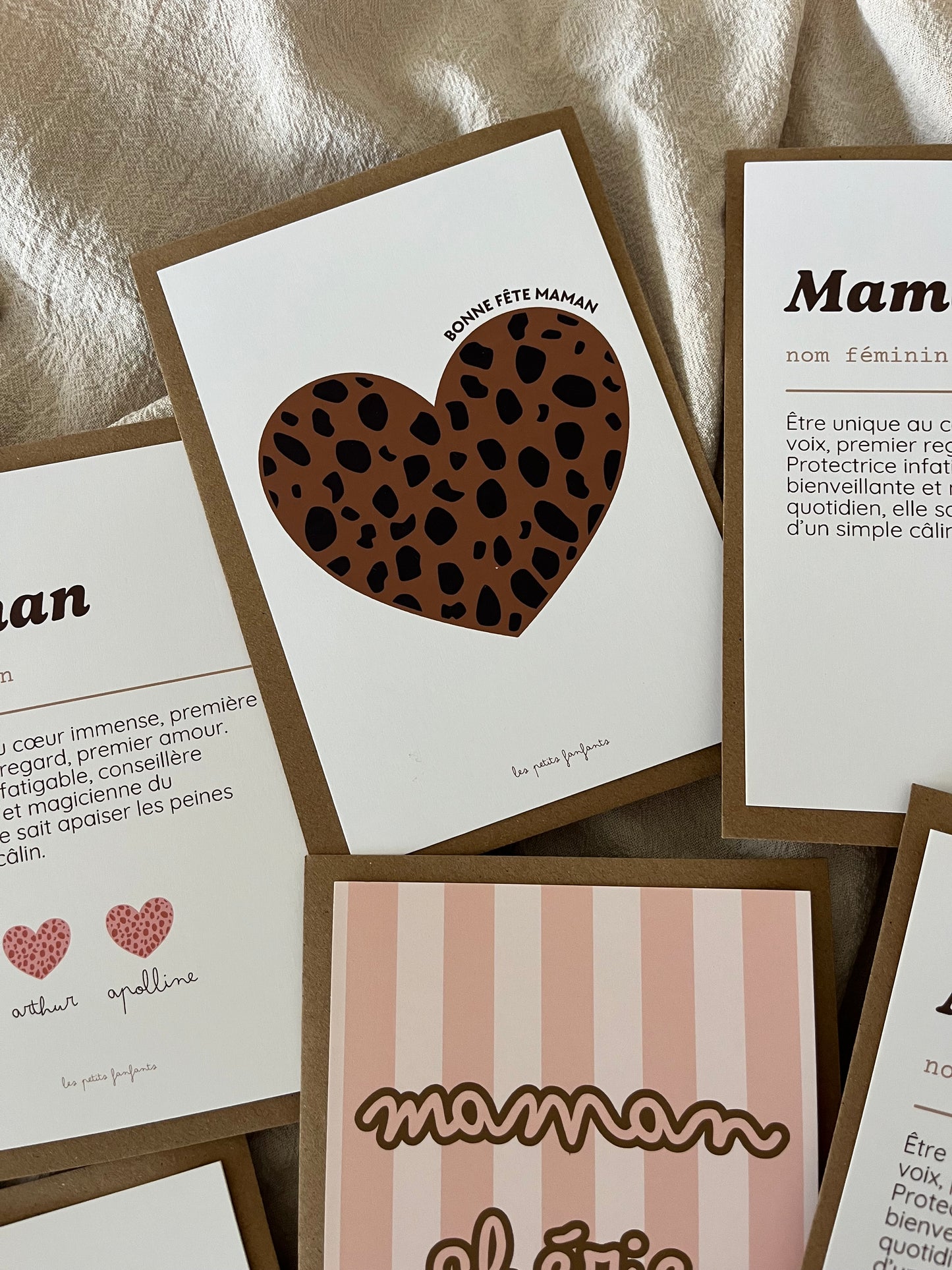 Carte décorative - Bonne fête maman léopard marron