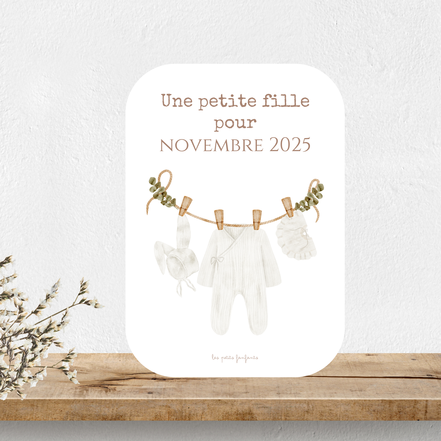Carte une petite fille pour - Modèle grenouillère rayée