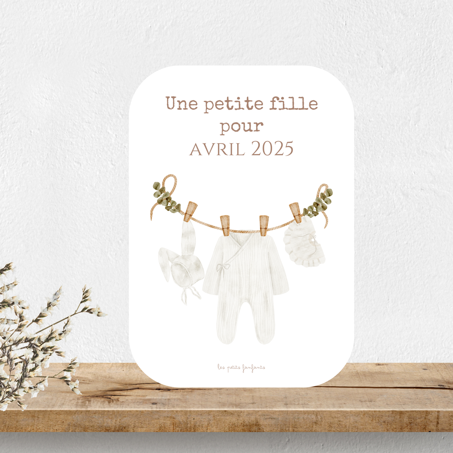 Carte une petite fille pour - Modèle grenouillère rayée