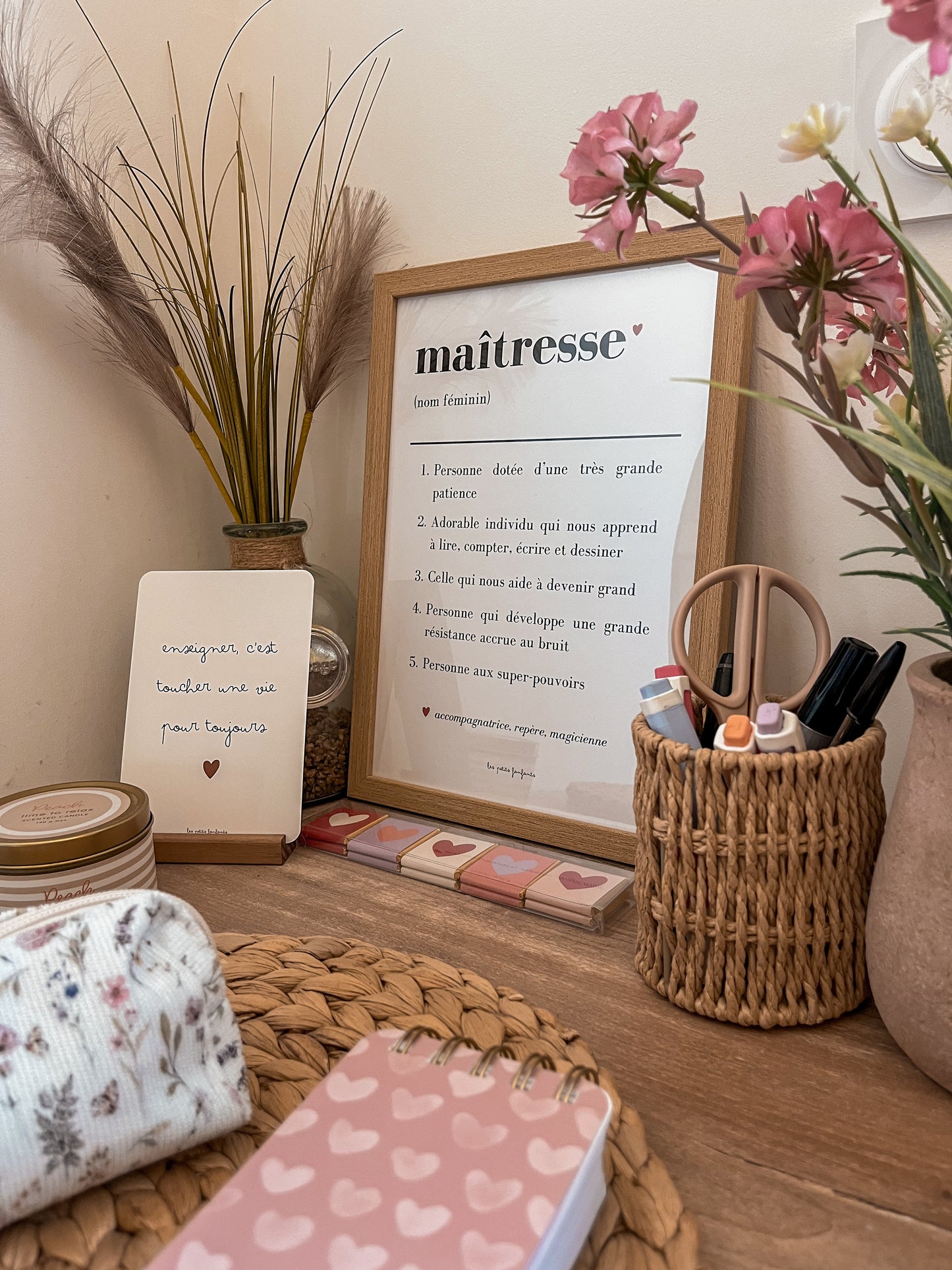 Affiche décorative - Définition Maîtresse - cadeau fin d'année scolaire