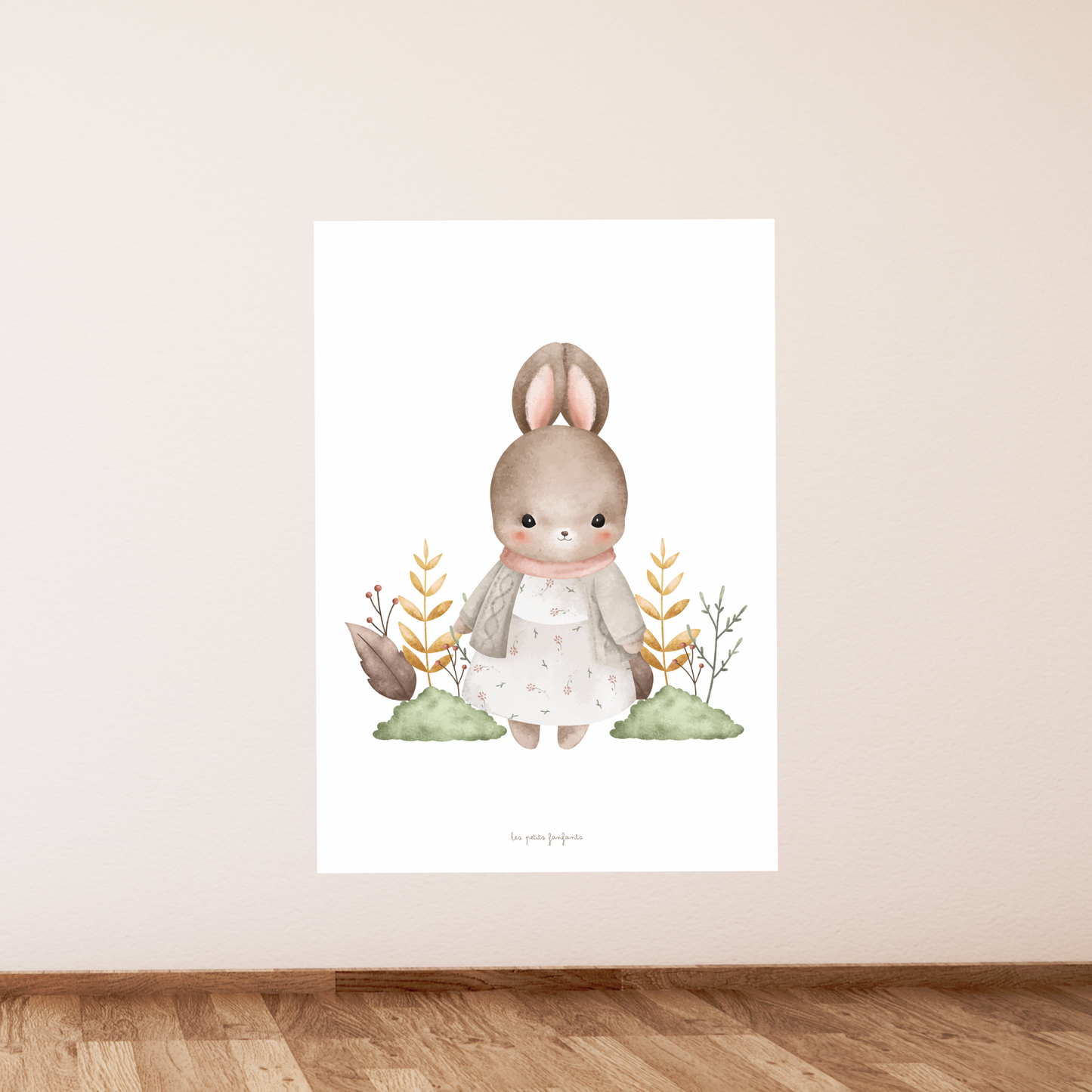 Affiche décorative - Lapin beige