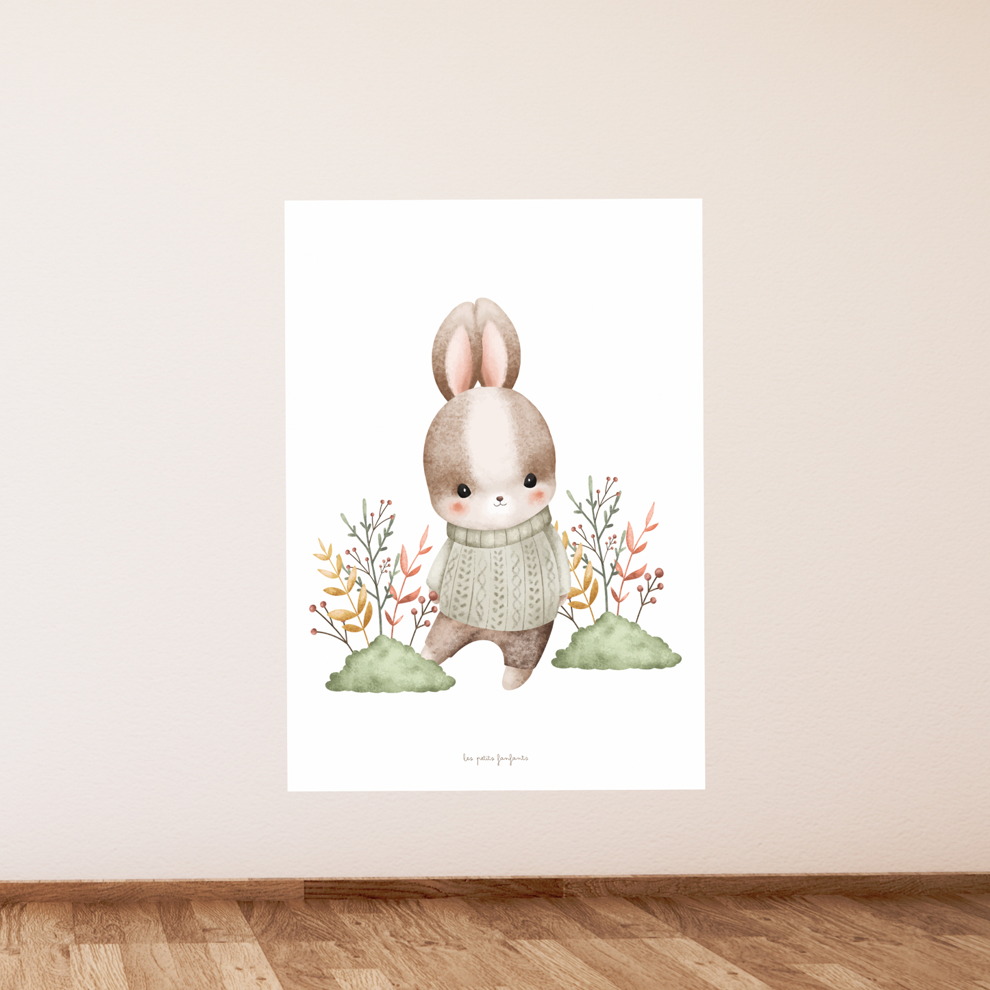 Affiche décorative - Lapin vert