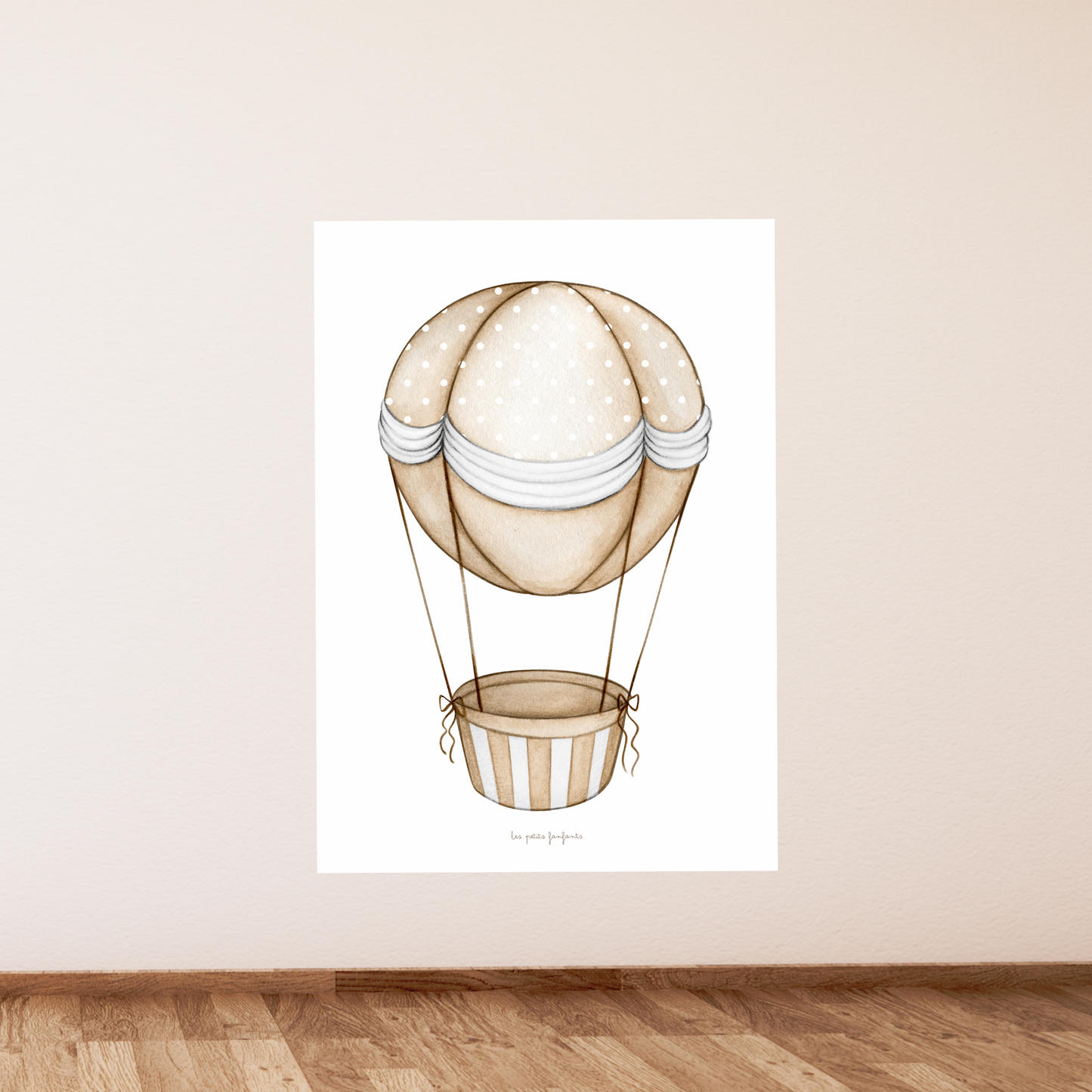 Affiche décorative - Montgolfière à pois