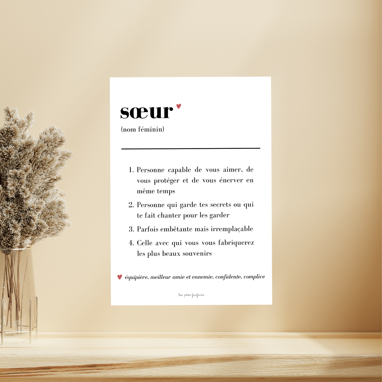 Affiche décorative - Définition Soeur