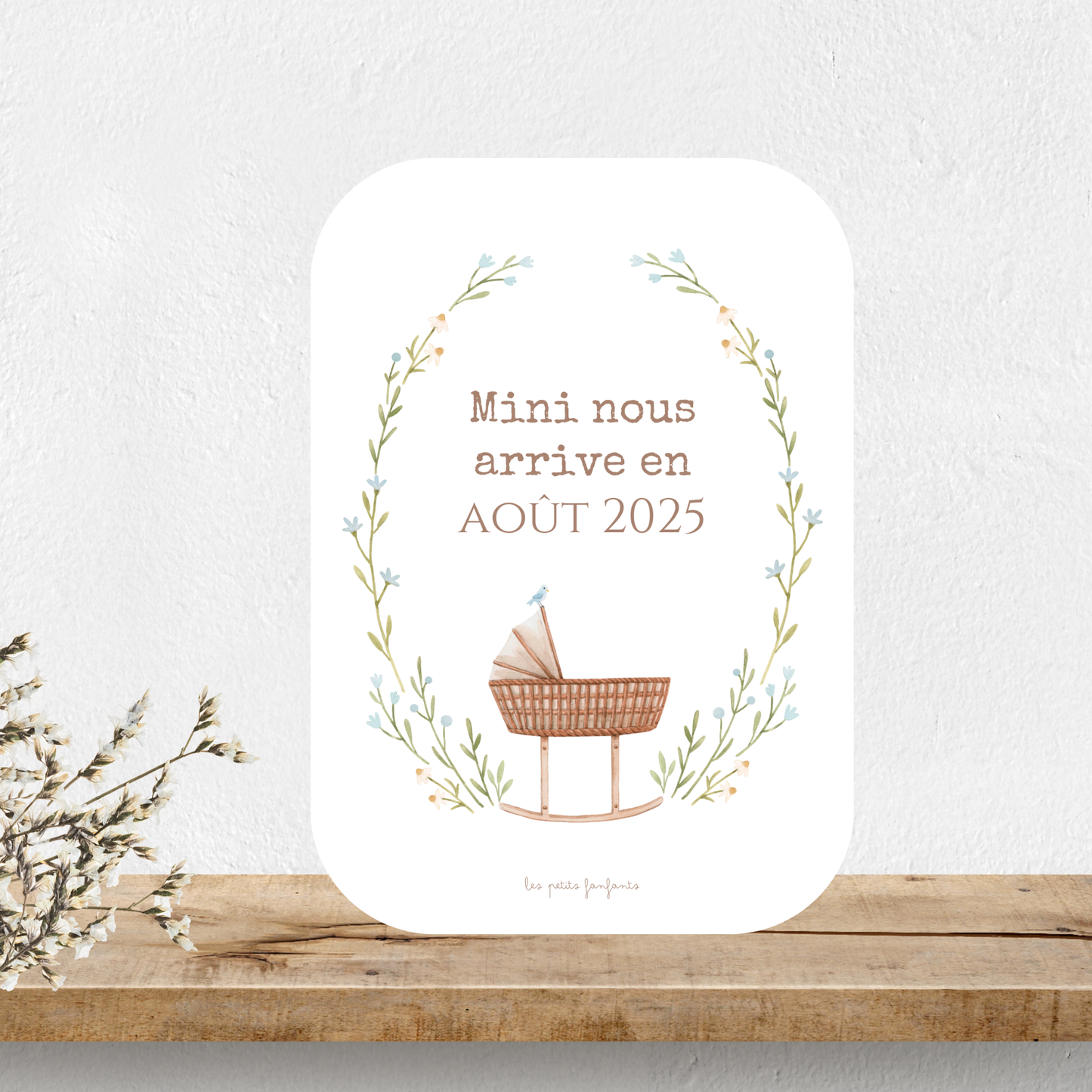 Carte mini nous arrive en - Annonce grossesse - Modèle berceau
