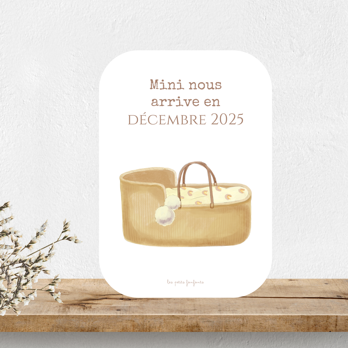 Carte mini nous arrive en - Annonce grossesse - Modèle couffin