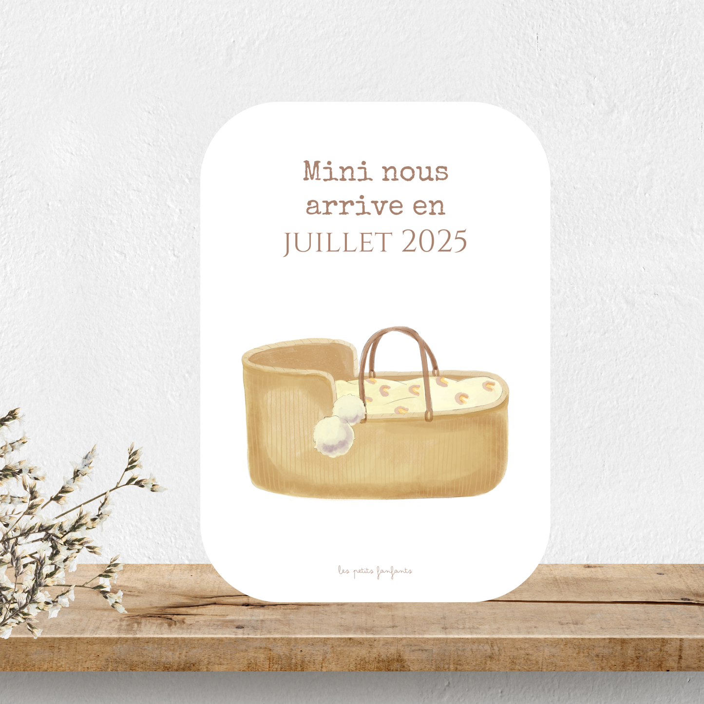 Carte mini nous arrive en - Annonce grossesse - Modèle couffin