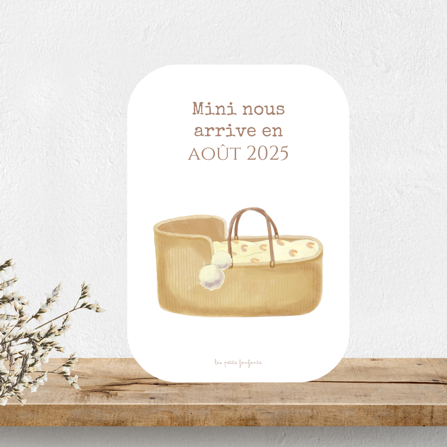Carte mini nous arrive en - Annonce grossesse - Modèle couffin