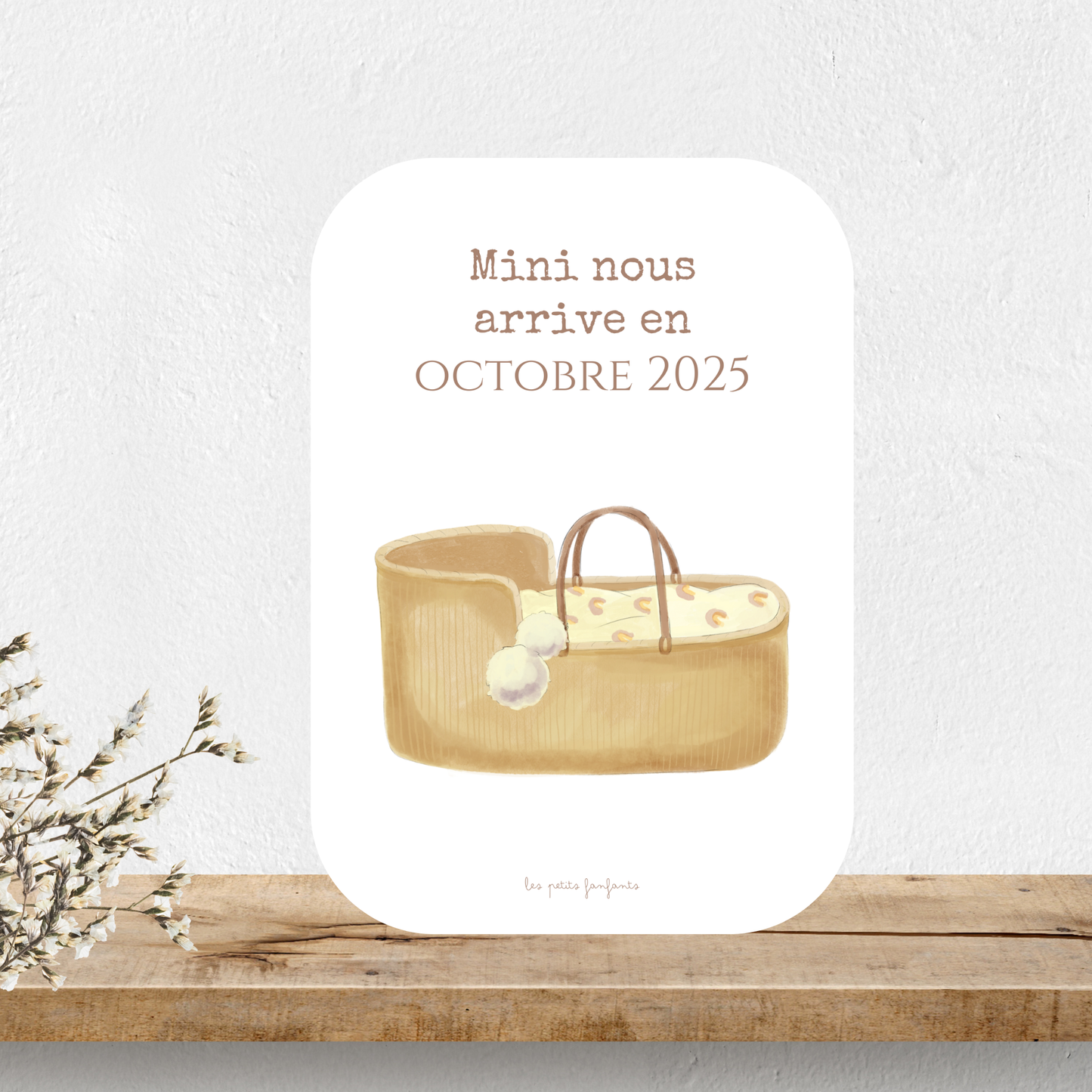 Carte mini nous arrive en - Annonce grossesse - Modèle couffin