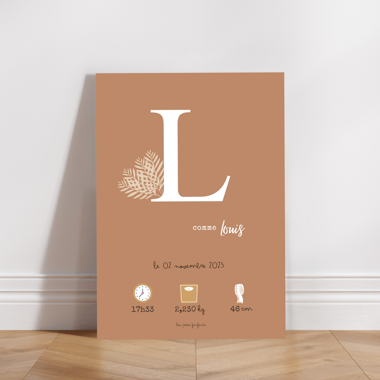 Affiche naissance personnalisée - Caramel