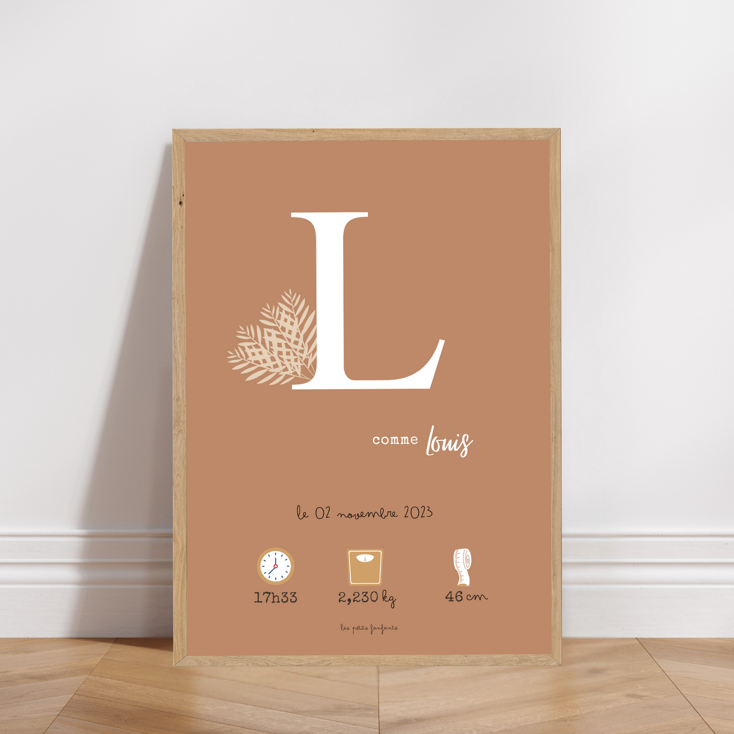 Affiche naissance personnalisée - Caramel