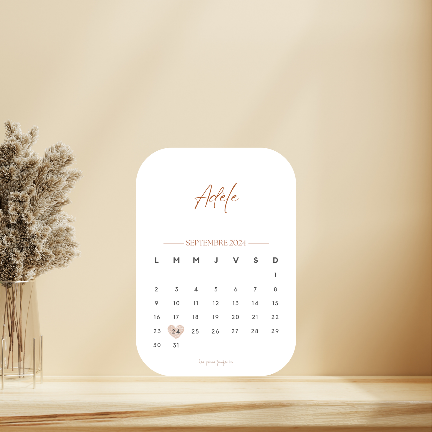 Affiche date calendrier personnalisée - Terracotta