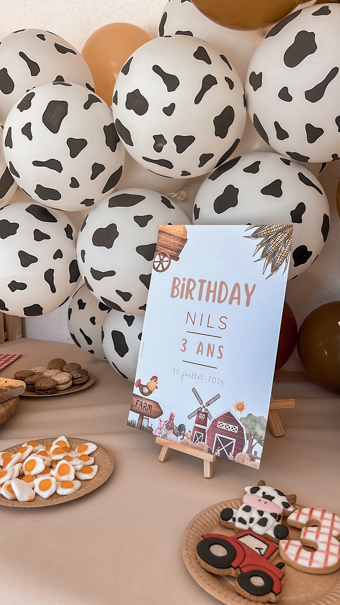 Thème Ferme version rouge - Affiche bienvenue anniversaire
