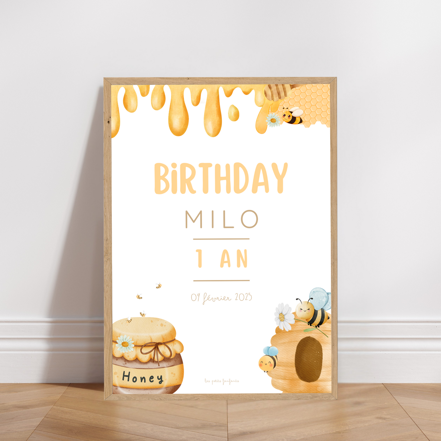 Thème Abeille - Affiche bienvenue anniversaire