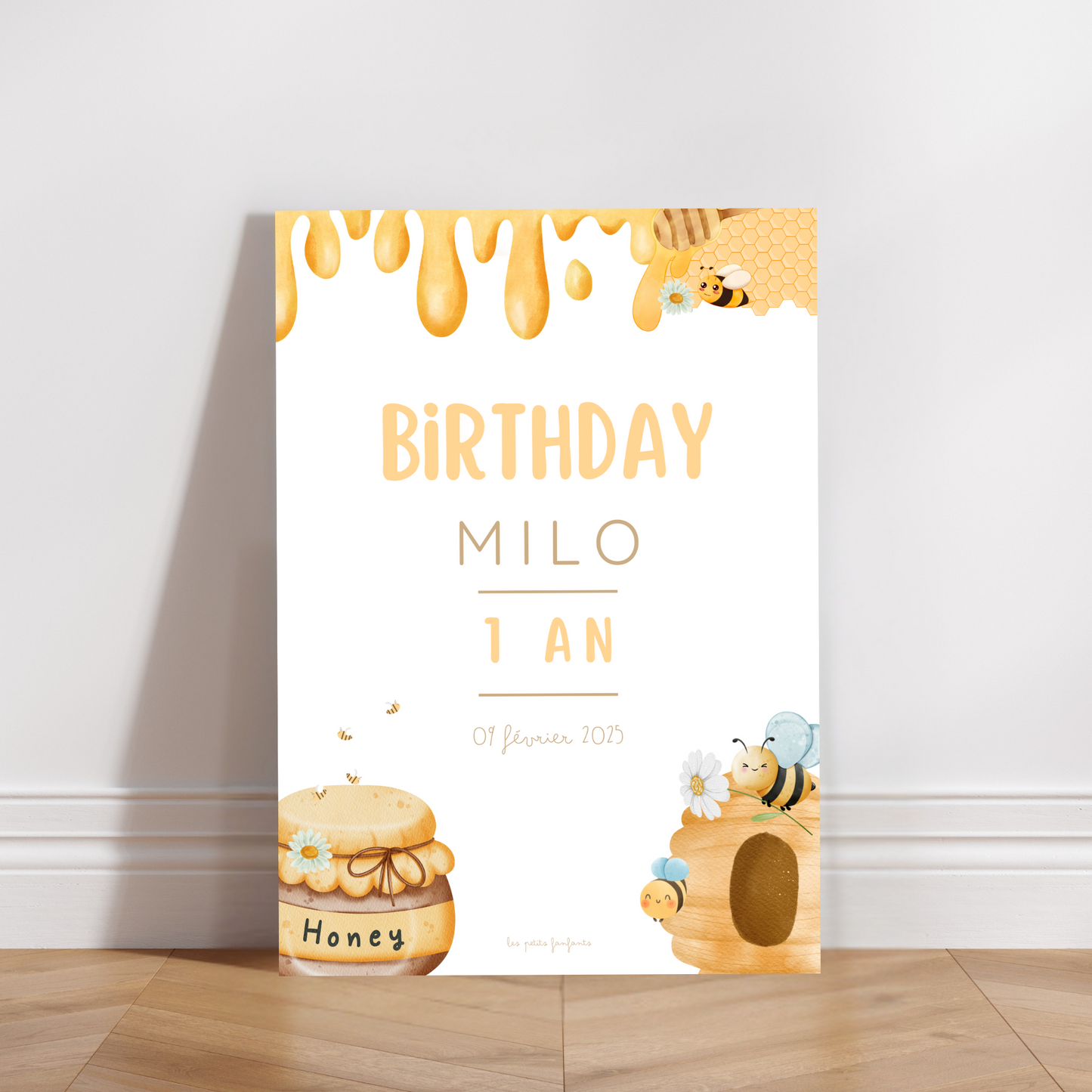 Thème Abeille - Affiche bienvenue anniversaire