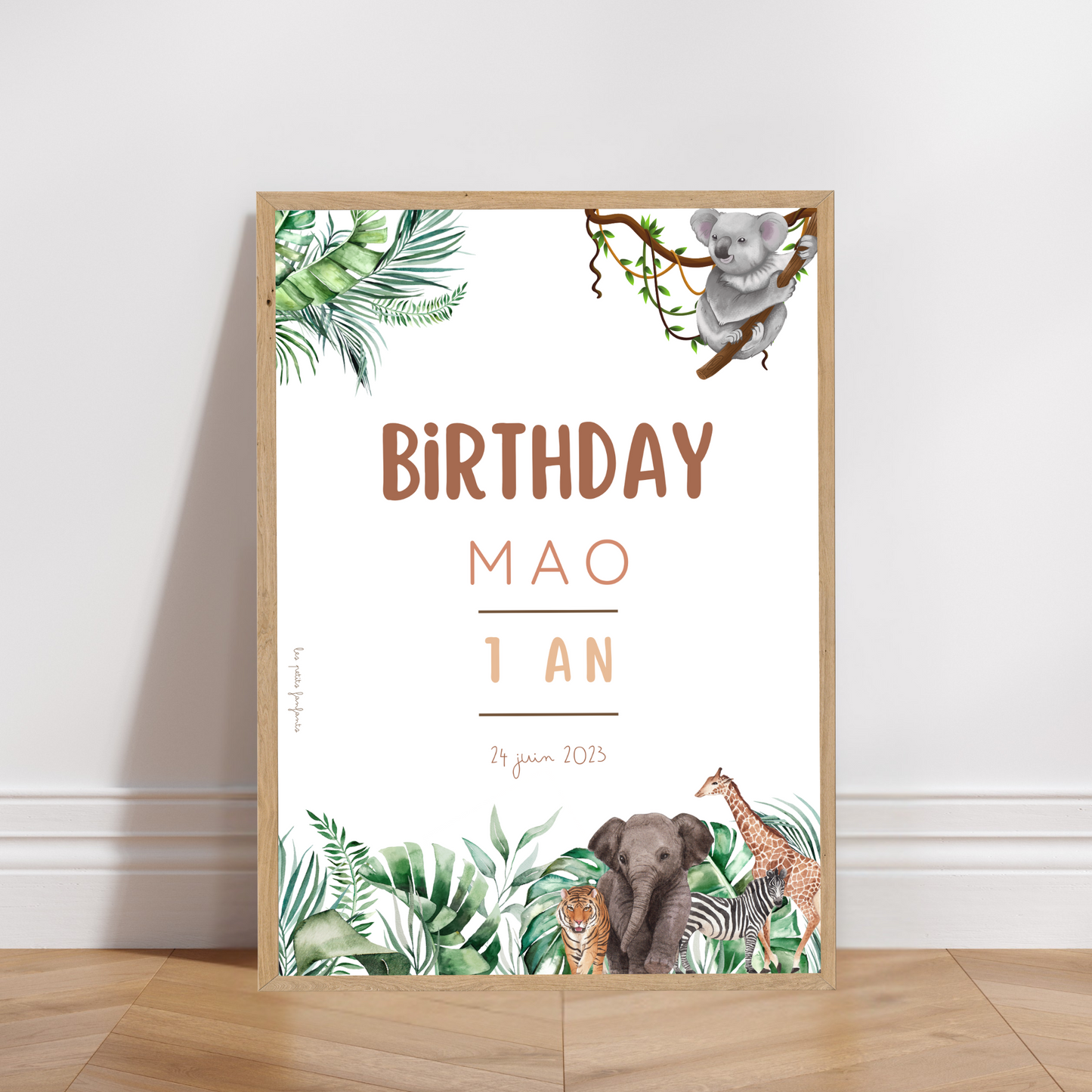 Thème Jungle - Affiche bienvenue anniversaire