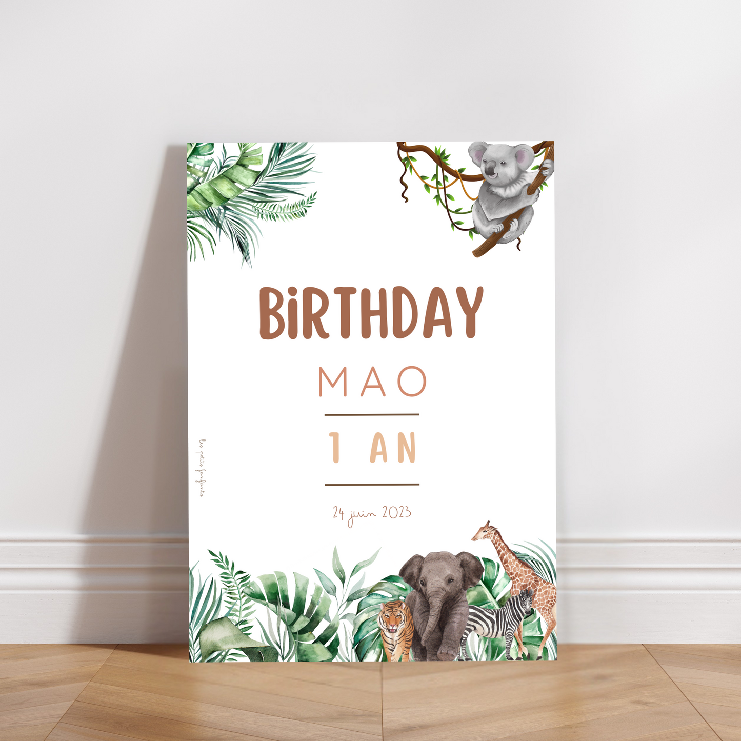 Thème Jungle - Affiche bienvenue anniversaire