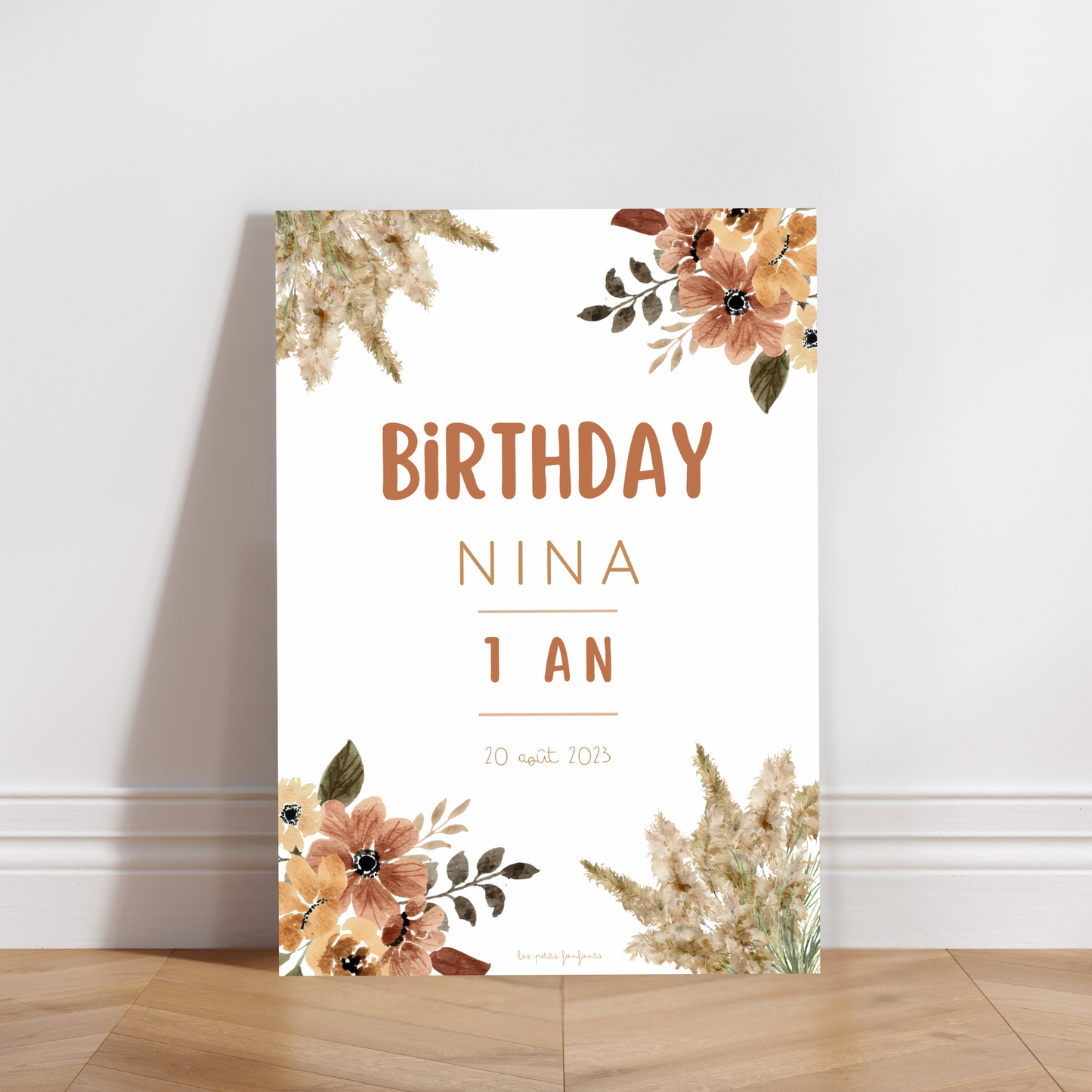 Thème Boho version terracotta - Affiche bienvenue anniversaire