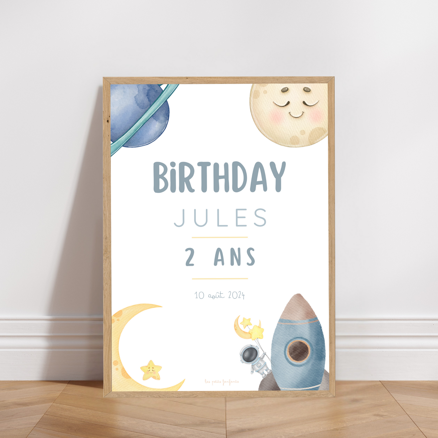 Thème To The Moon - Affiche bienvenue anniversaire