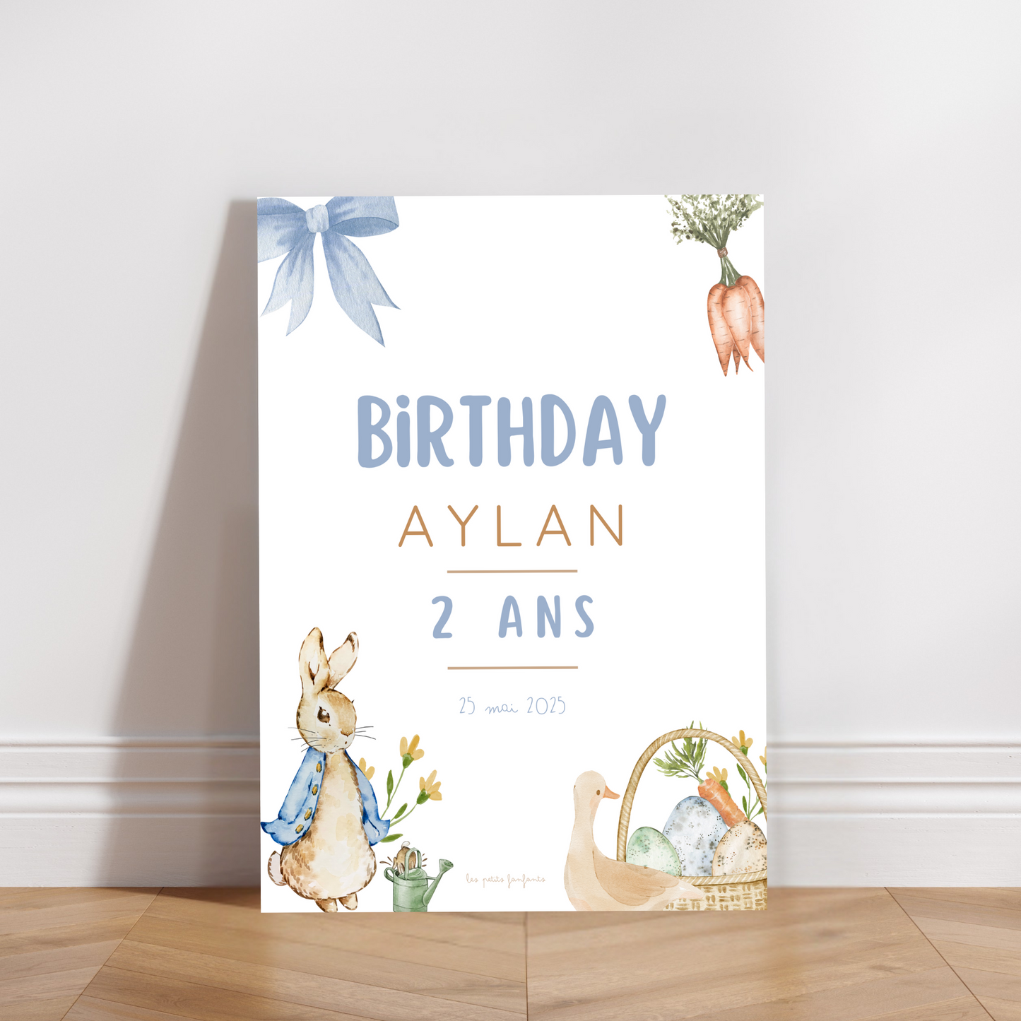 Thème Pierre Lapin - Affiche bienvenue anniversaire