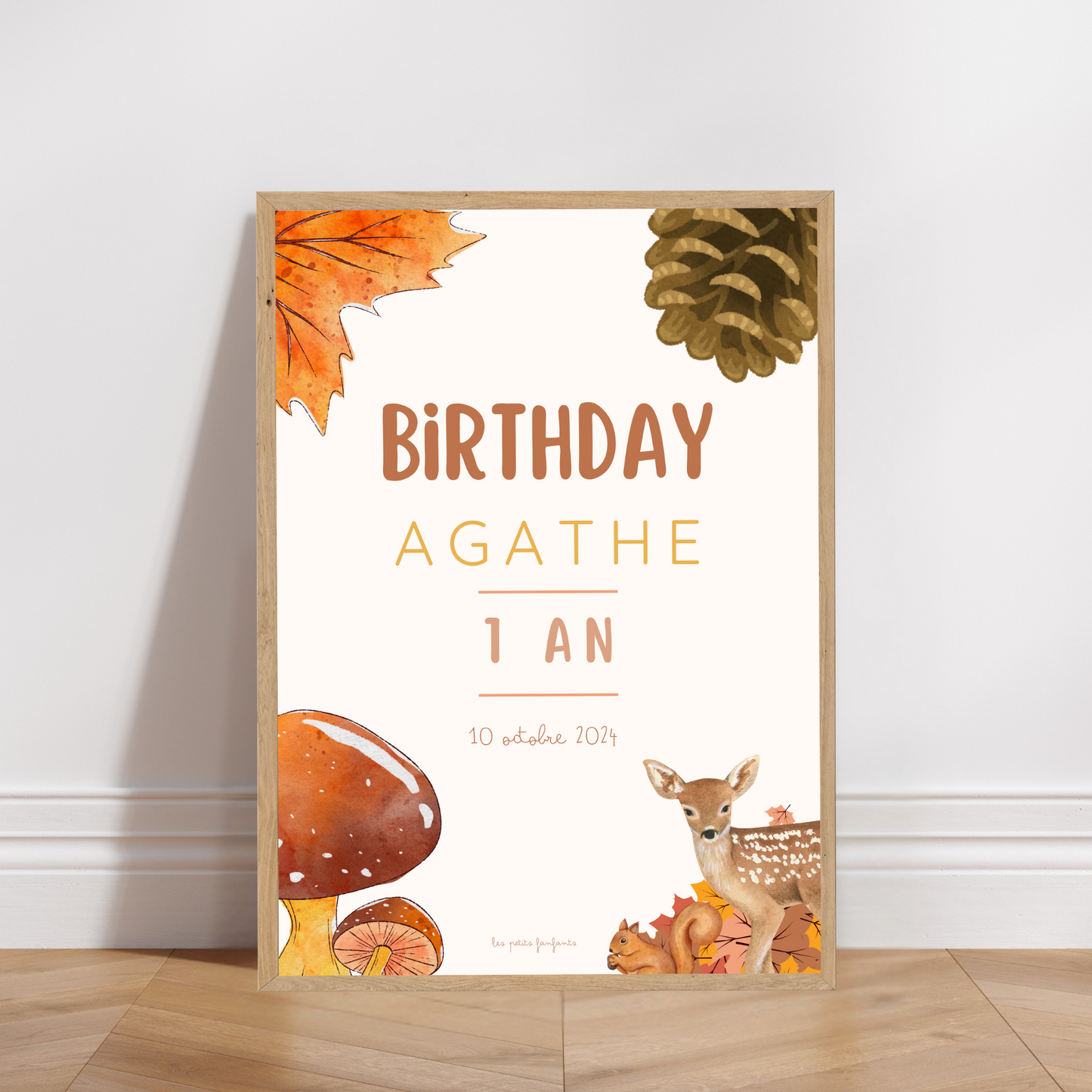 Thème Automne Forêt - Affiche bienvenue anniversaire