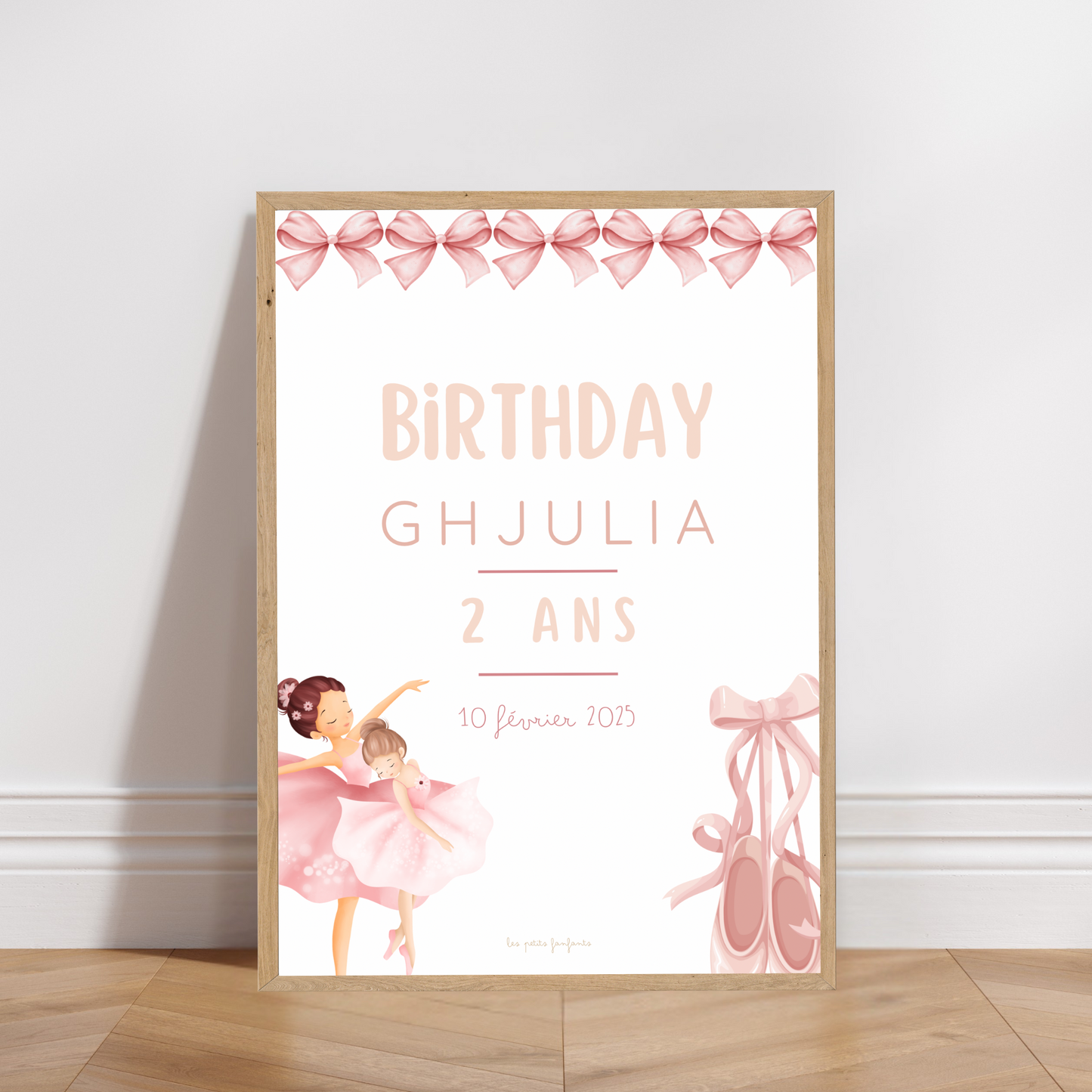 Thème Ballerine/Ballet - Affiche bienvenue anniversaire
