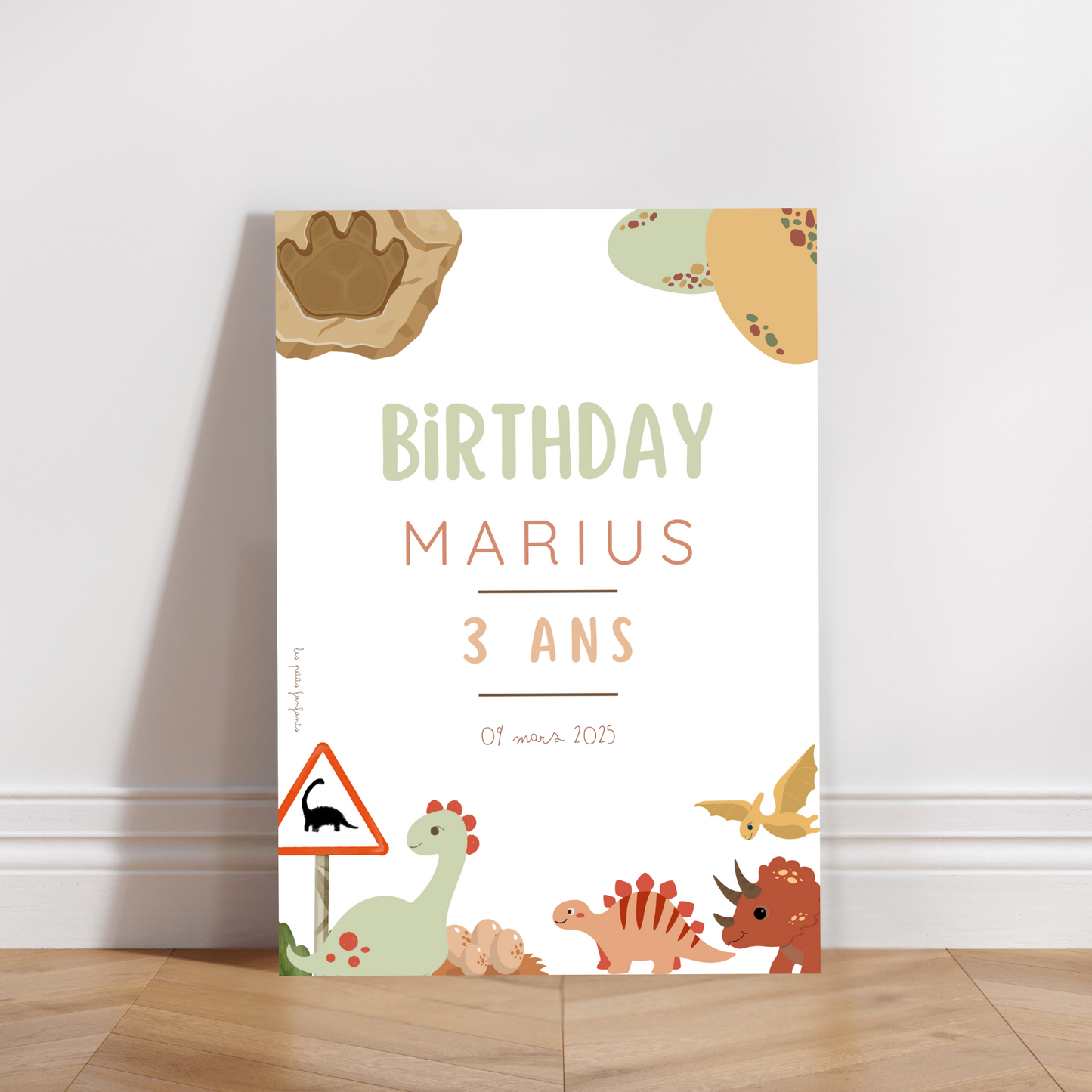 Thème Dinosaure - Affiche bienvenue anniversaire