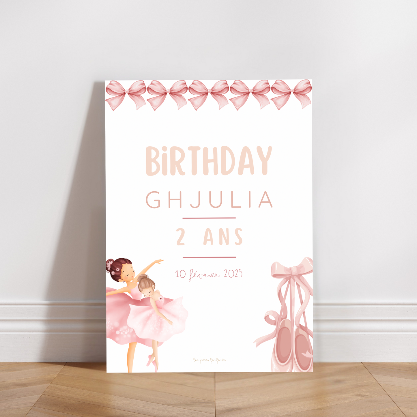 Thème Ballerine/Ballet - Affiche bienvenue anniversaire