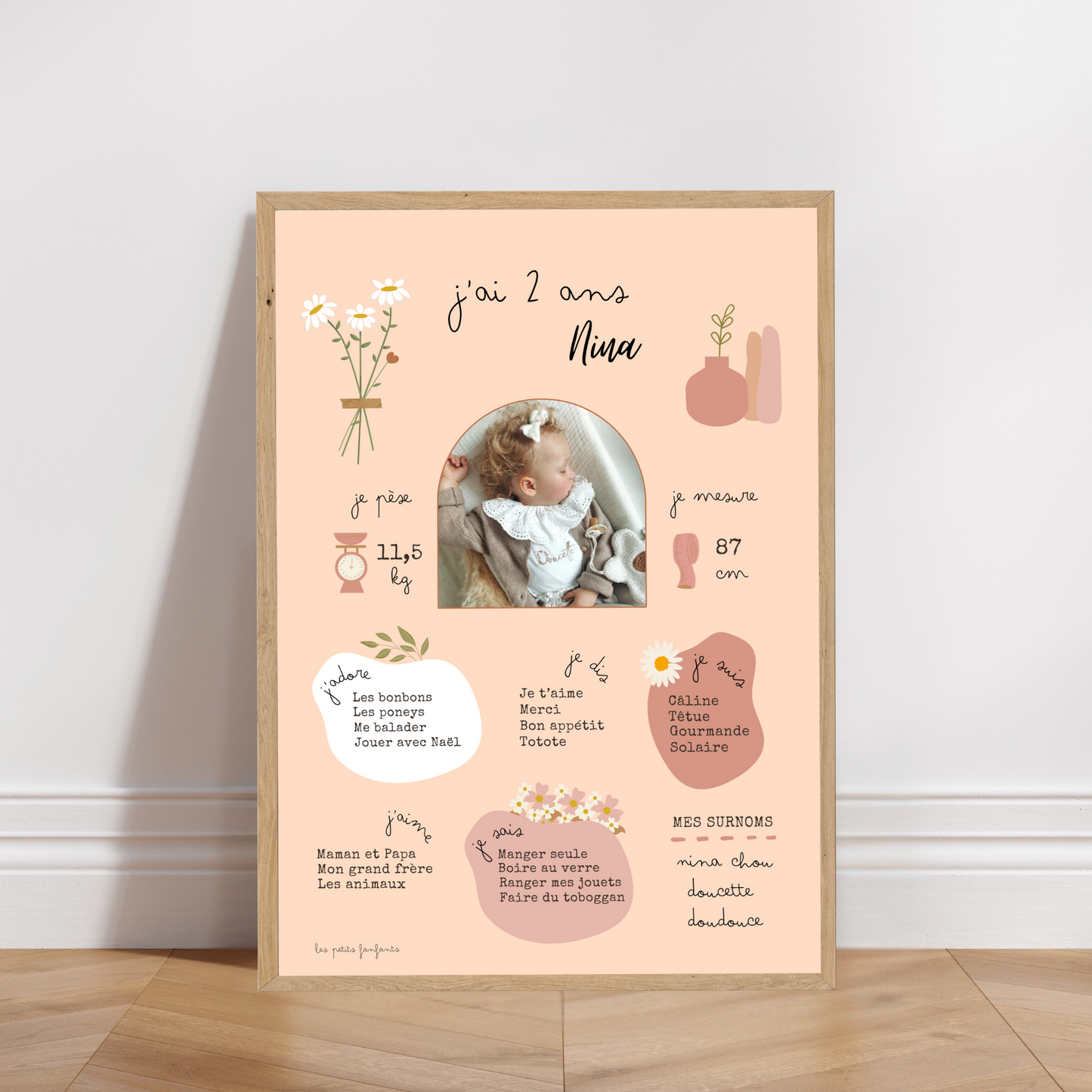 Thème Boho version rose - Affiche anniversaire