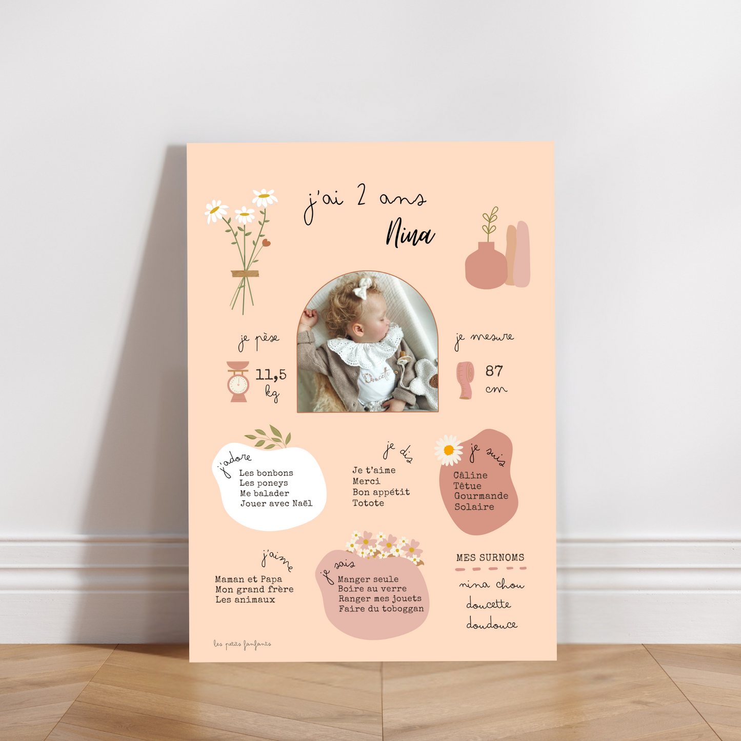 Thème Boho version rose - Affiche anniversaire