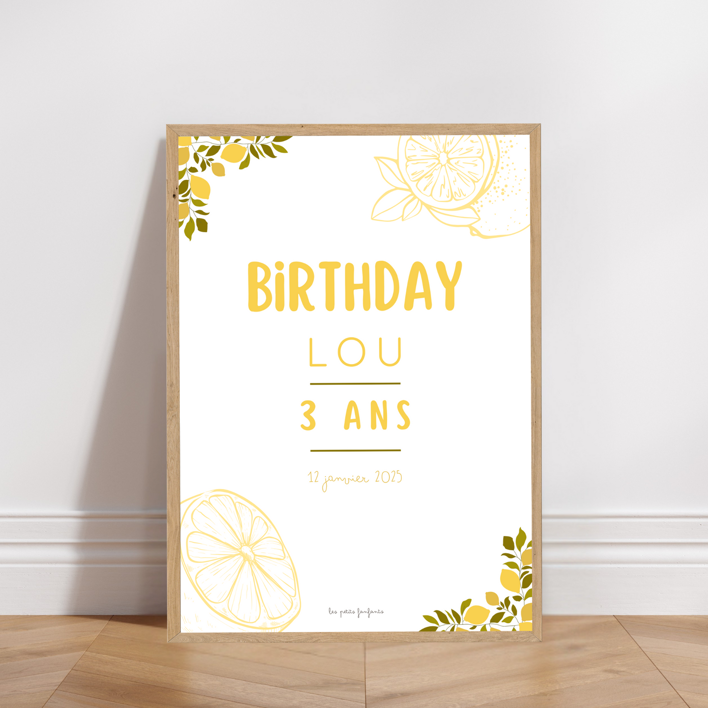 Thème Citron - Affiche bienvenue anniversaire