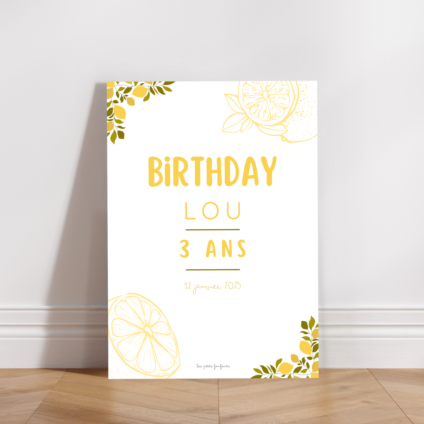 Thème Citron - Affiche bienvenue anniversaire