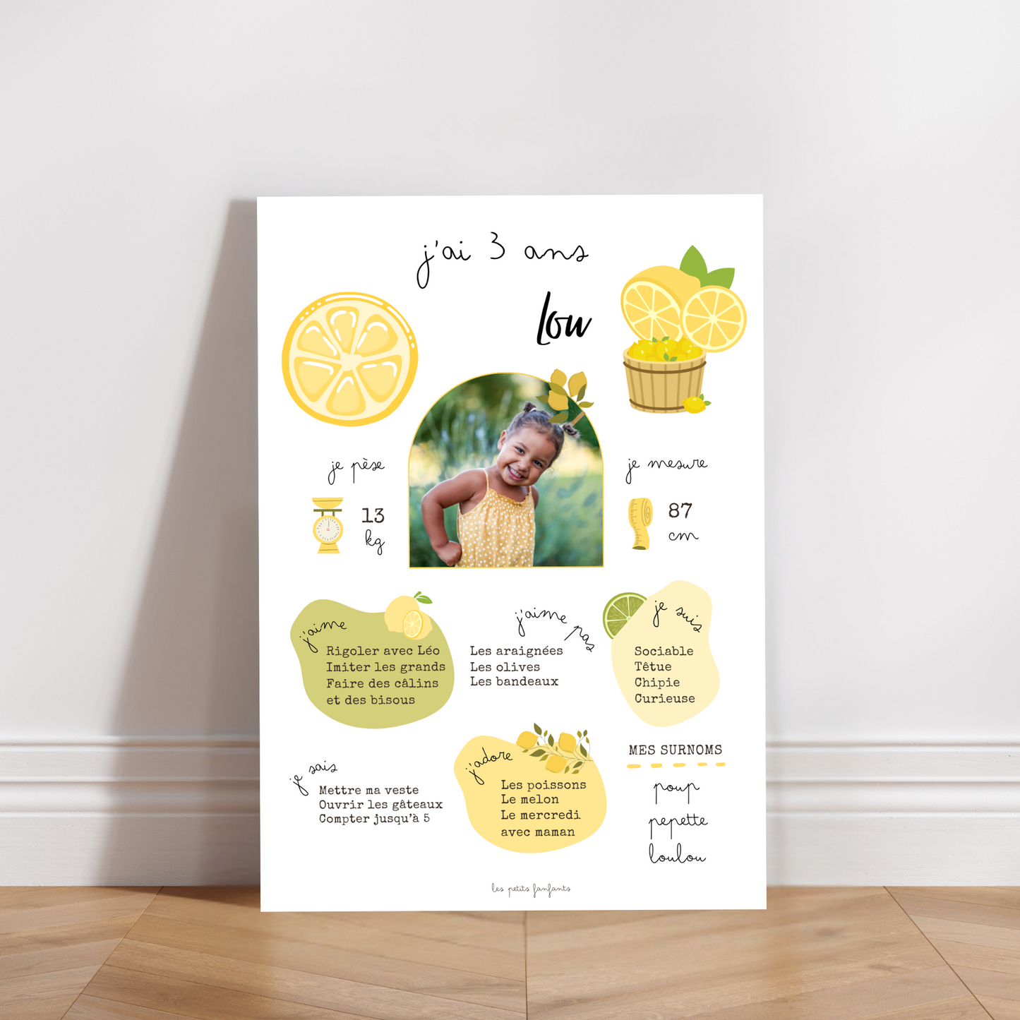 Thème Citron - Affiche anniversaire