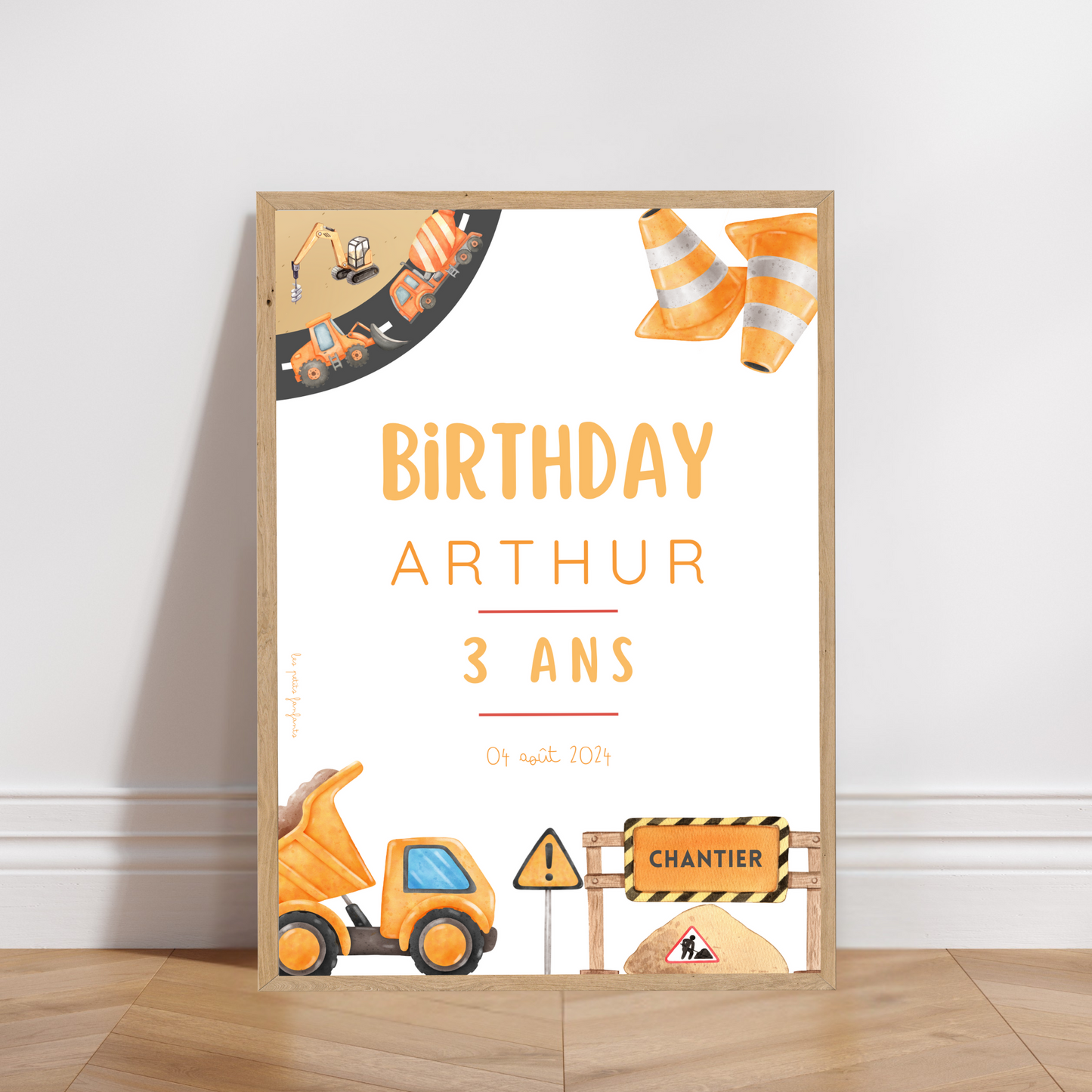 Thème Chantier - Affiche bienvenue anniversaire