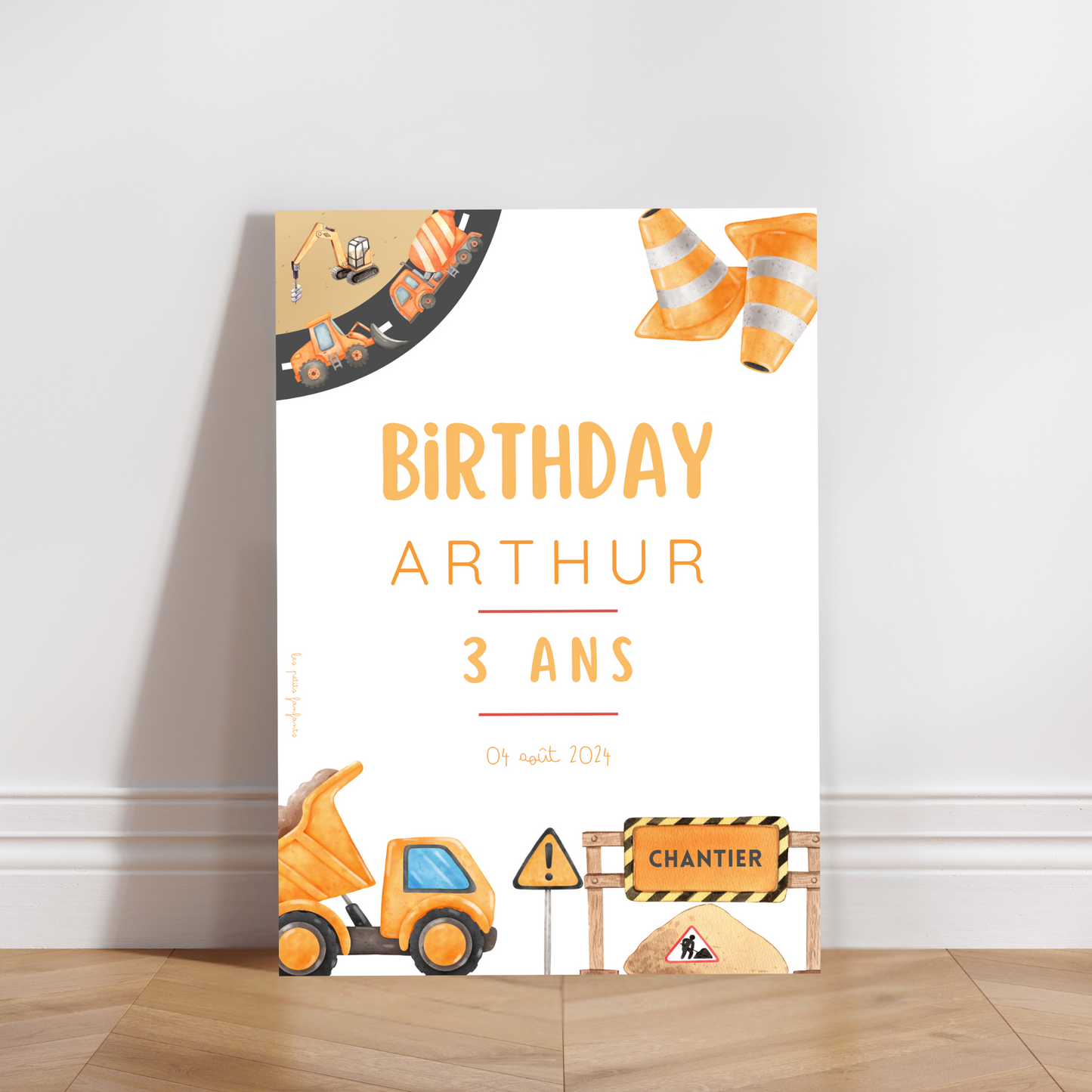 Thème Chantier - Affiche bienvenue anniversaire