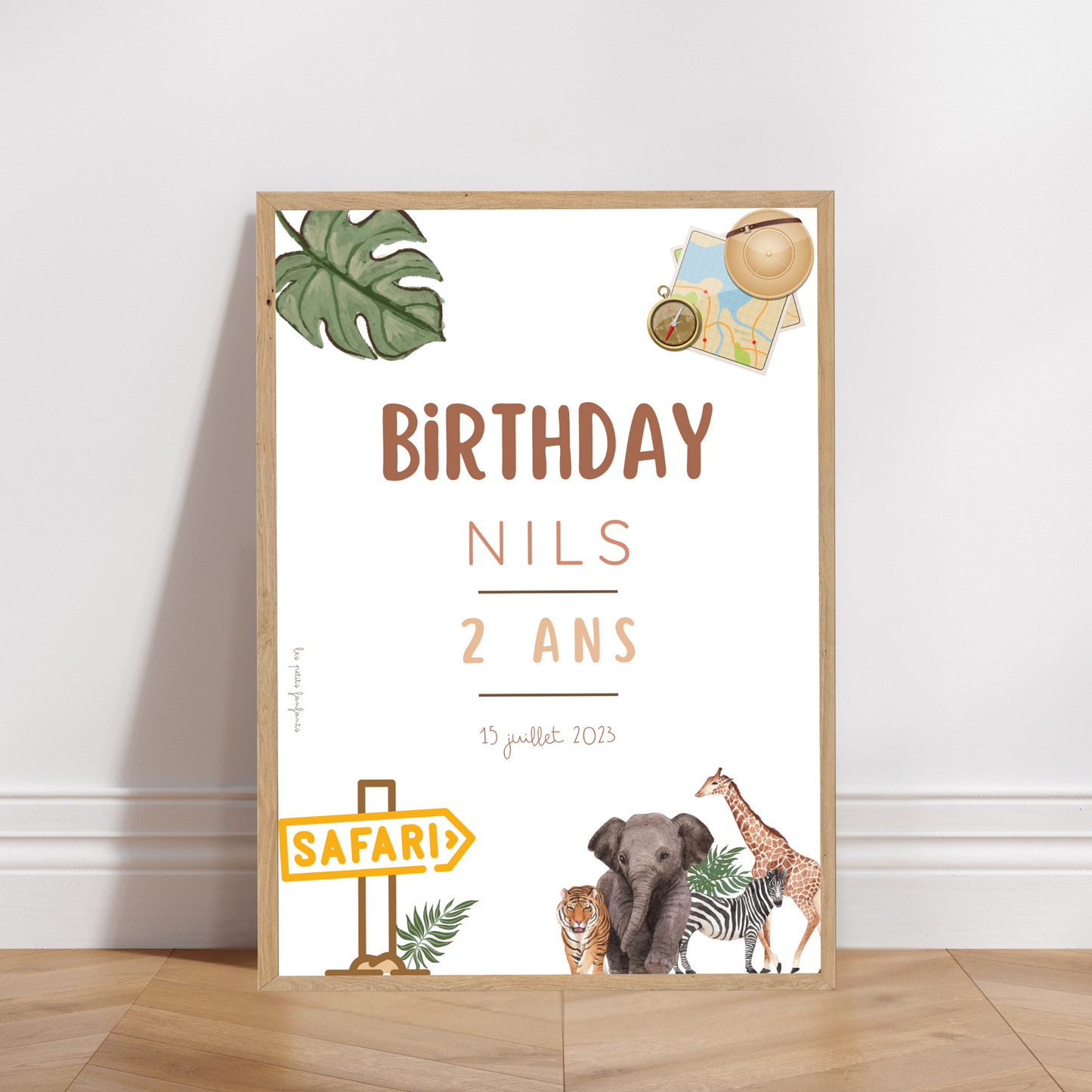 Thème Safari - Affiche bienvenue anniversaire
