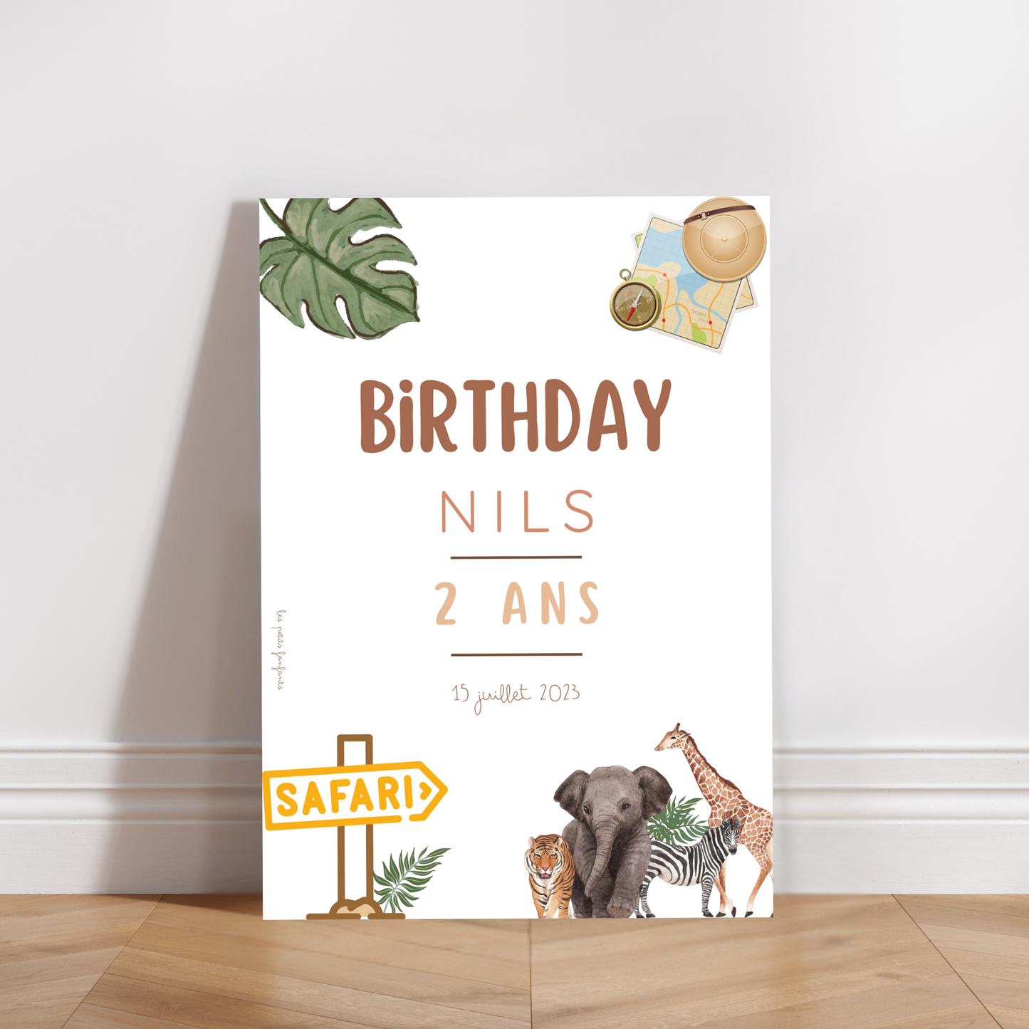 Thème Safari - Affiche bienvenue anniversaire