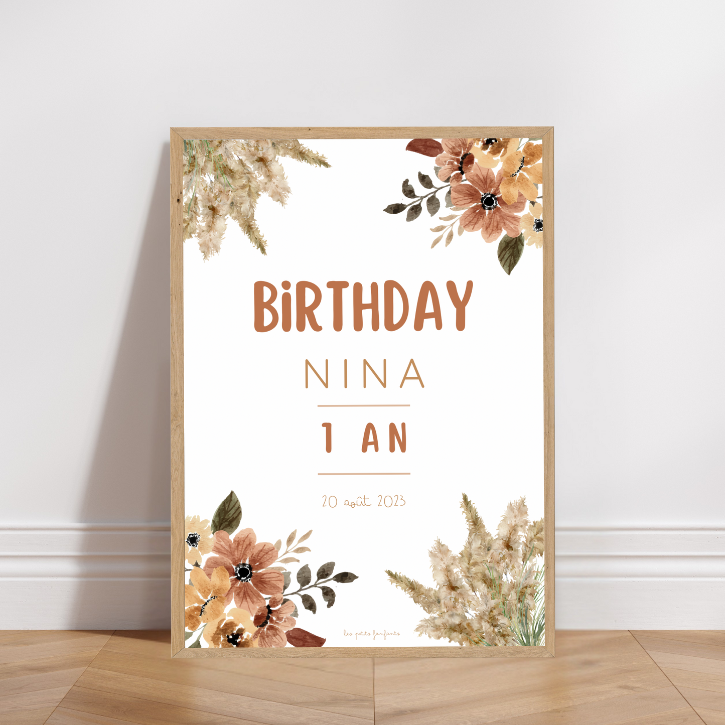 Thème Boho version terracotta - Affiche bienvenue anniversaire
