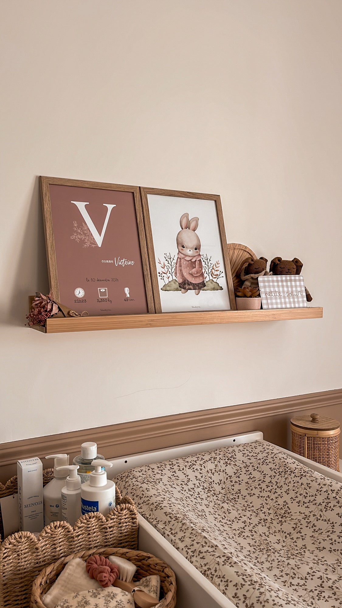 Affiche décorative - Lapin rose