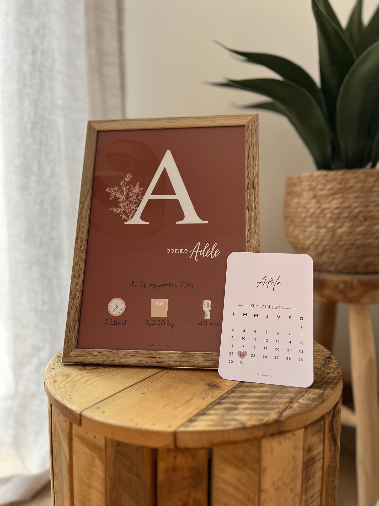 Affiche date calendrier personnalisée - Beige