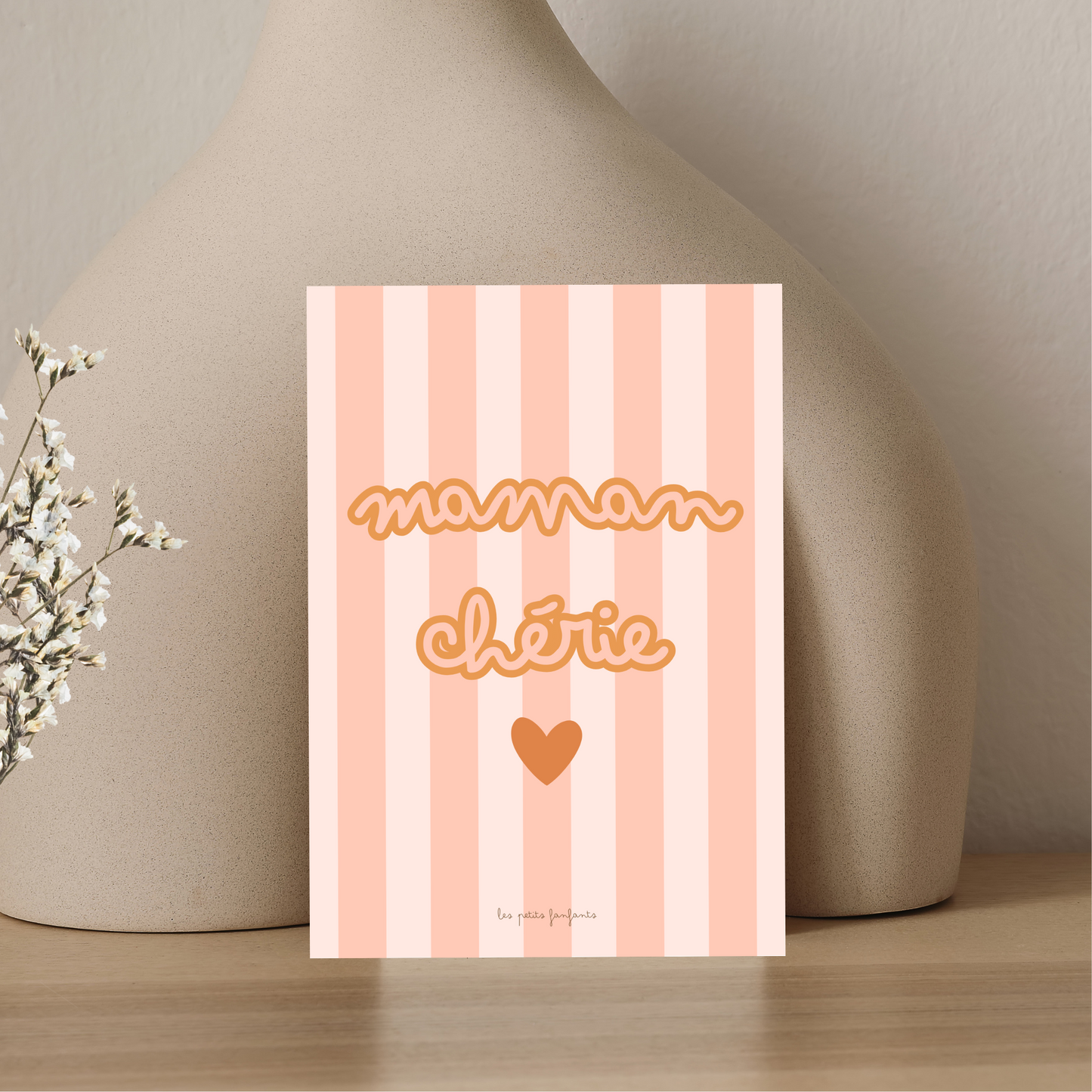 Carte décorative - maman chérie orange