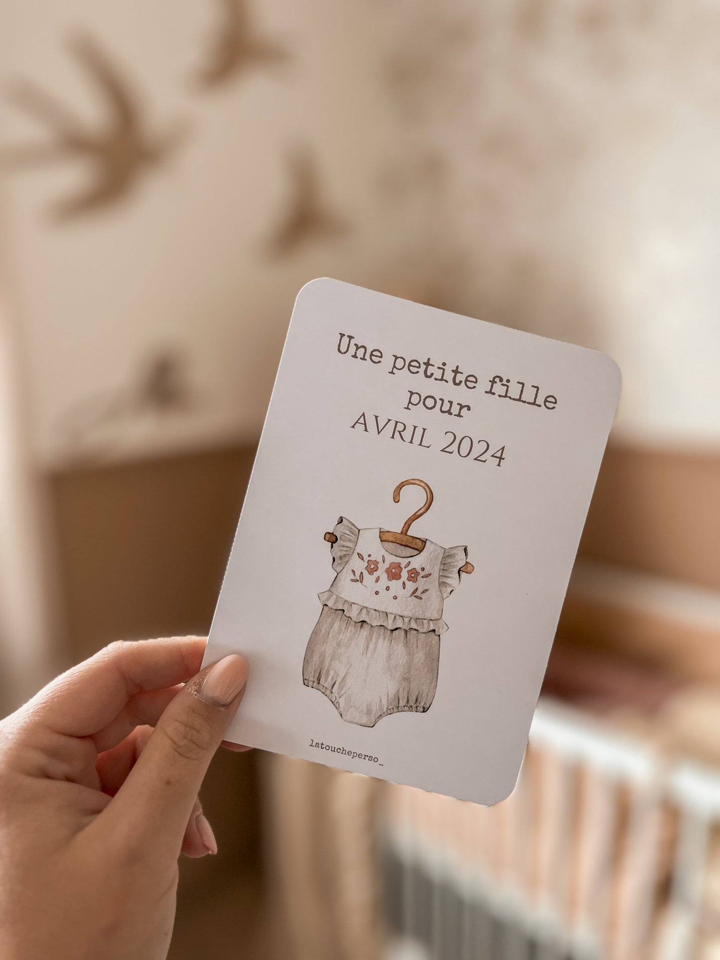 Carte une petite fille pour - Modèle barboteuse fleurie